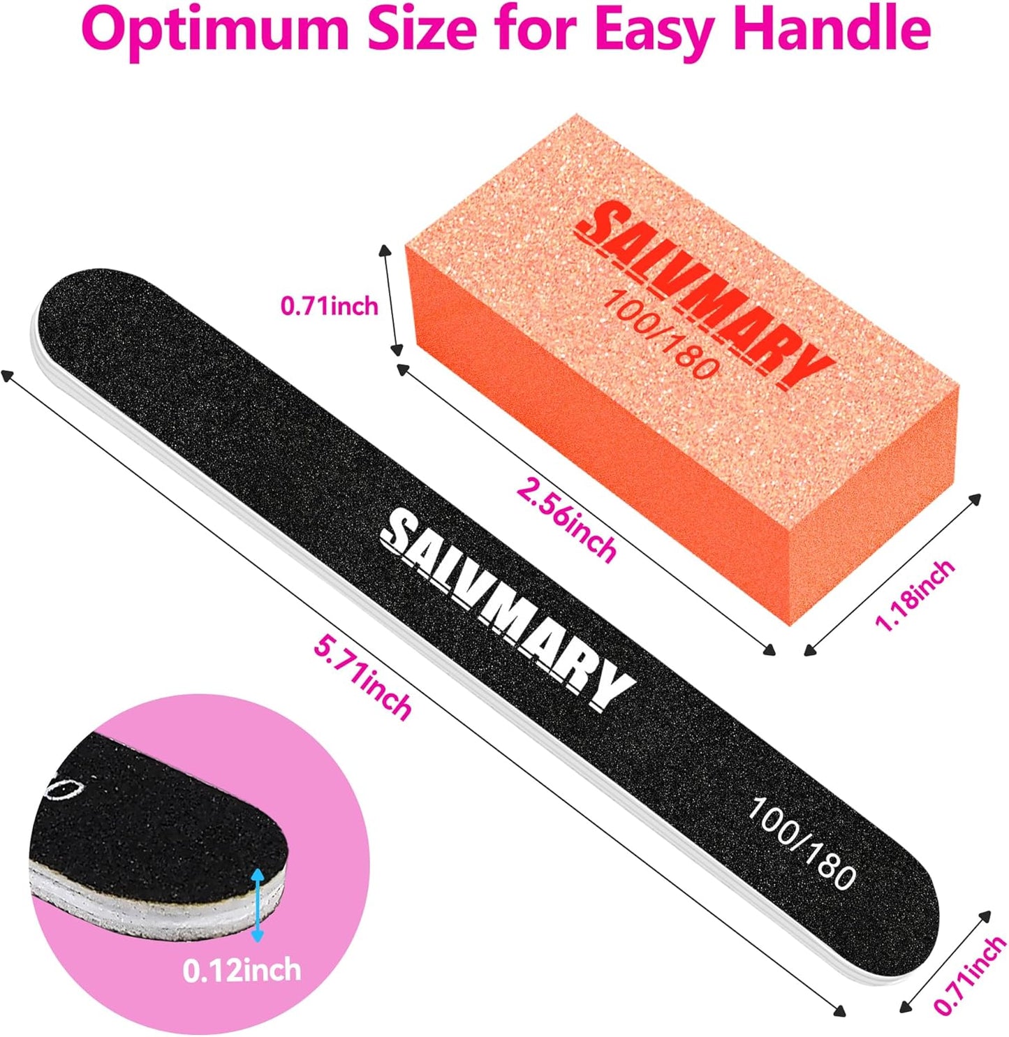 Nail Files and Buffers Set, 100/180 & 180/240 Grit Double Sided Emery Boards Nail File and Nail Buffer Blocks for Nails Manicure Tools Kit 4Pcs