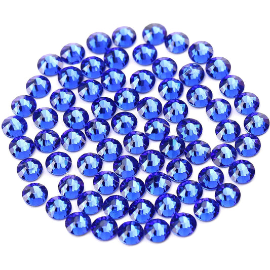 Novani Rhinestones 3000Pcs Flatback Crystal Round Loose Gemstones Glass Rhinestones for Crafts Makeup Nail Art Clothes Shoes DIY Decorations(SS6, 1.9-2.0mm,Sapphire)