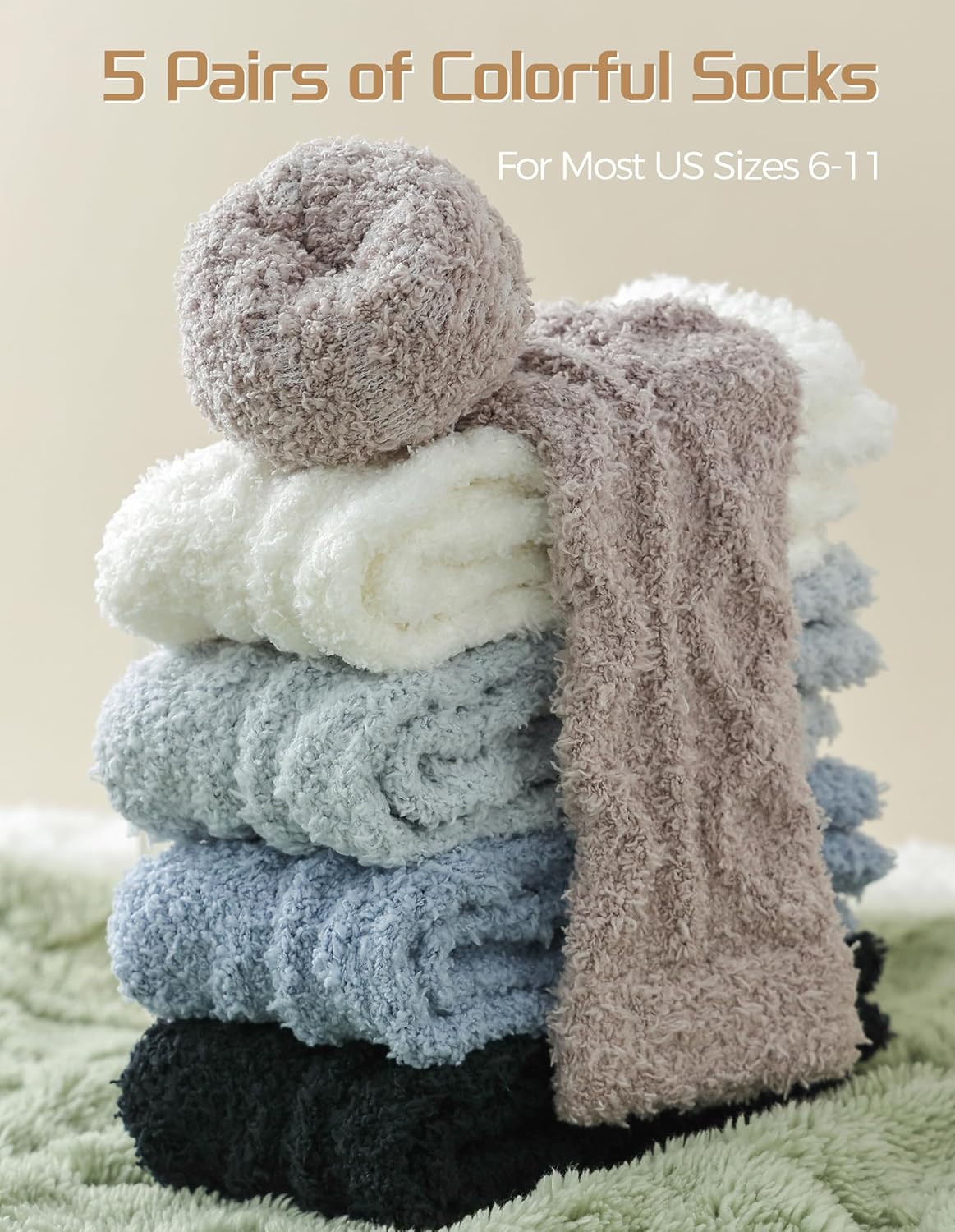 TEHOOK Warm & Cozy Gifts for Women, Stocking Stuufers, Fluffy Fuzzy Plush Sleeping Slipper Socks - Soft Warm Fabric