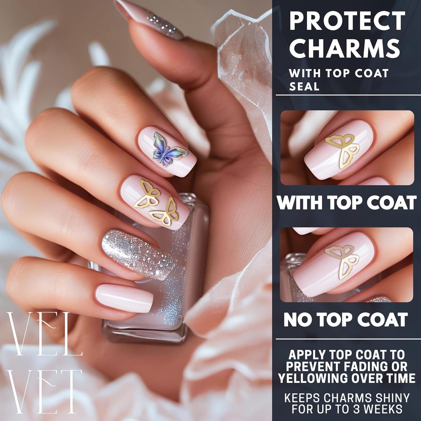 Rhinestones for Nails – Bow Nail Charms 520 Pcs Set with Gems, Butterfly Charms, 3D Flowers & Сrystals – Alloy Jewels for Nail Art, DIY Decorations, Weddings, Party Manicures & Creative Y2K Designs