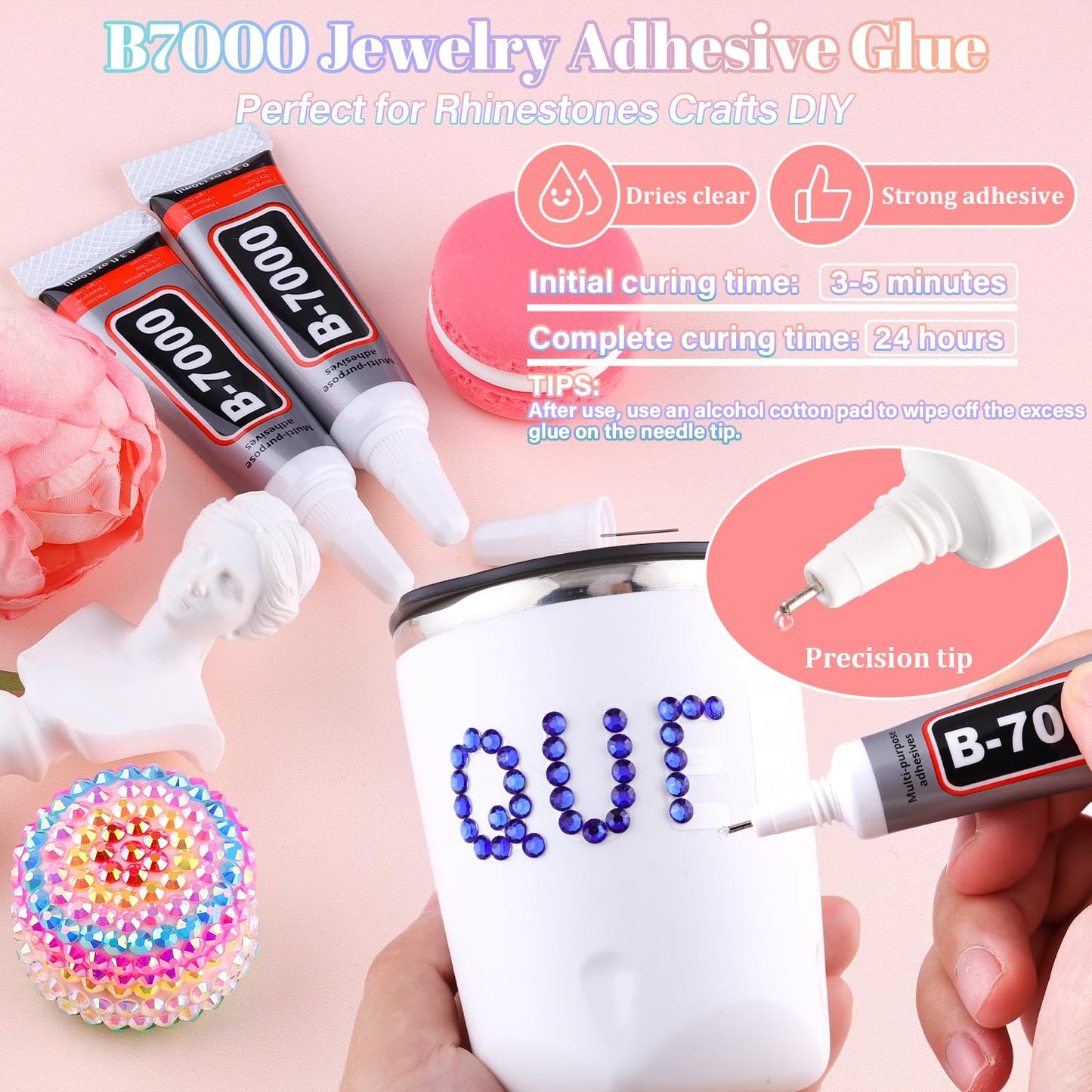 30000Pcs Resin Rhinestones for Bedazzling with B7000 Jewelry Glue, Royal Blue Flatback Gems Rhinestones for Crafting, Clothing Tumblers Mugs Shoes Fabric Decor Nail Art
