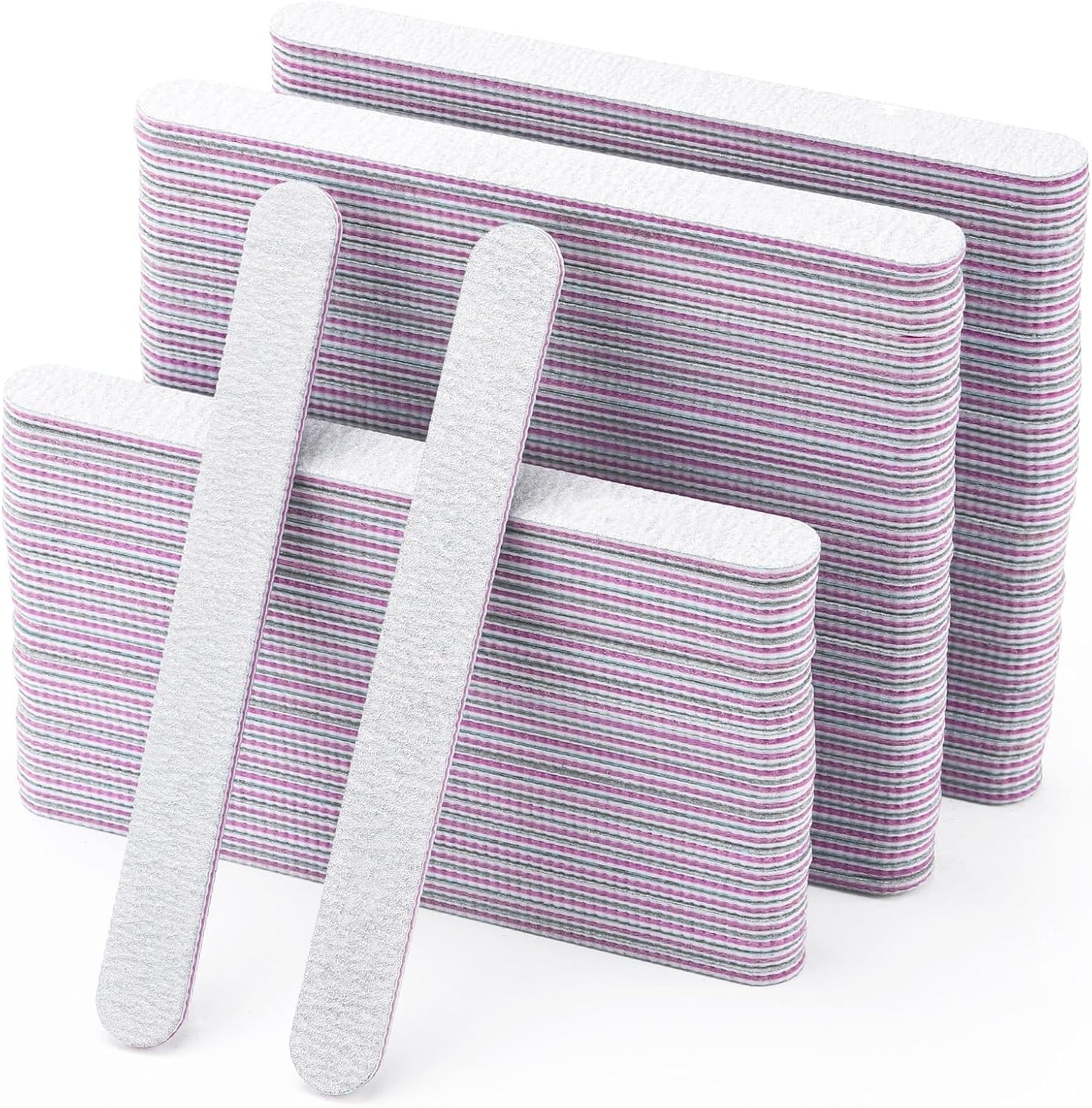 BTYMS 100 Pieces Nail Files 100/180 Grit Double Sided Emery Board Reusable Buffering Files for Natural Nails and Acrylic Nails