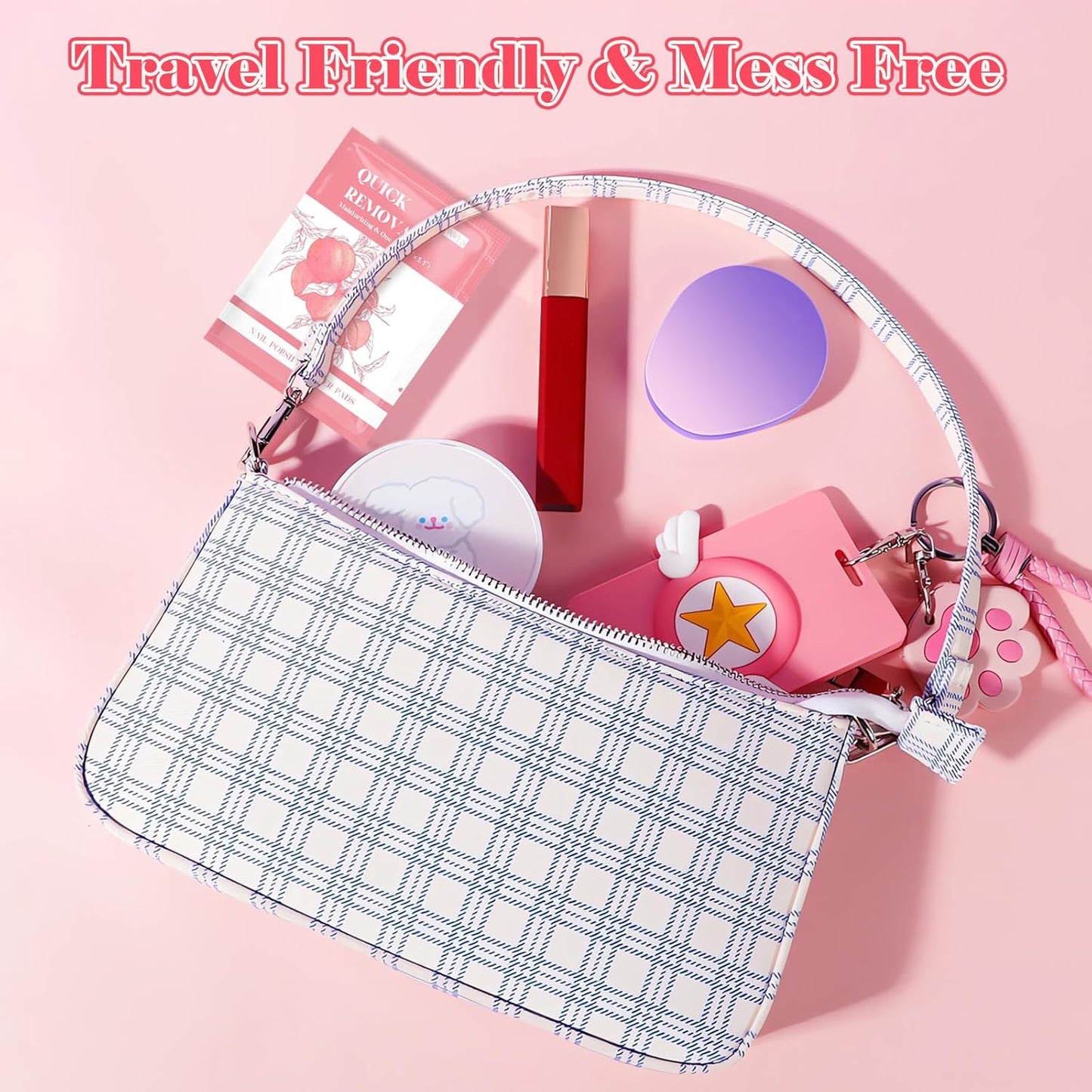 60PCS Nail Polish Remover Pads Nail Polish Remover Wipes 4” X 5.5” Large Size Acetone Pads Quickly Remove Nail Polish Travel-Friendly Individually Wrapped Moisturizing Wet Wipes For Nails