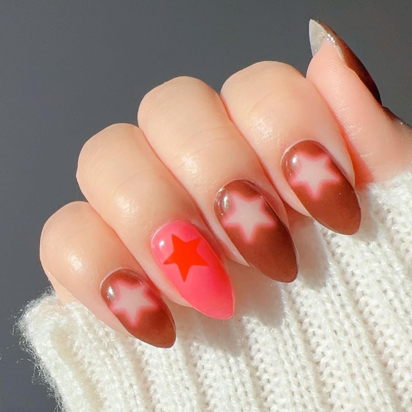 Semi Cured Gel Nail Strips - Trendy Nail Polish Wraps Works with Any UV Lamp - Long Lasting Easy Salon Manicure - 24pcs with 2 Prep Pads, Nail File & Cuticle Stick (Starz Only)