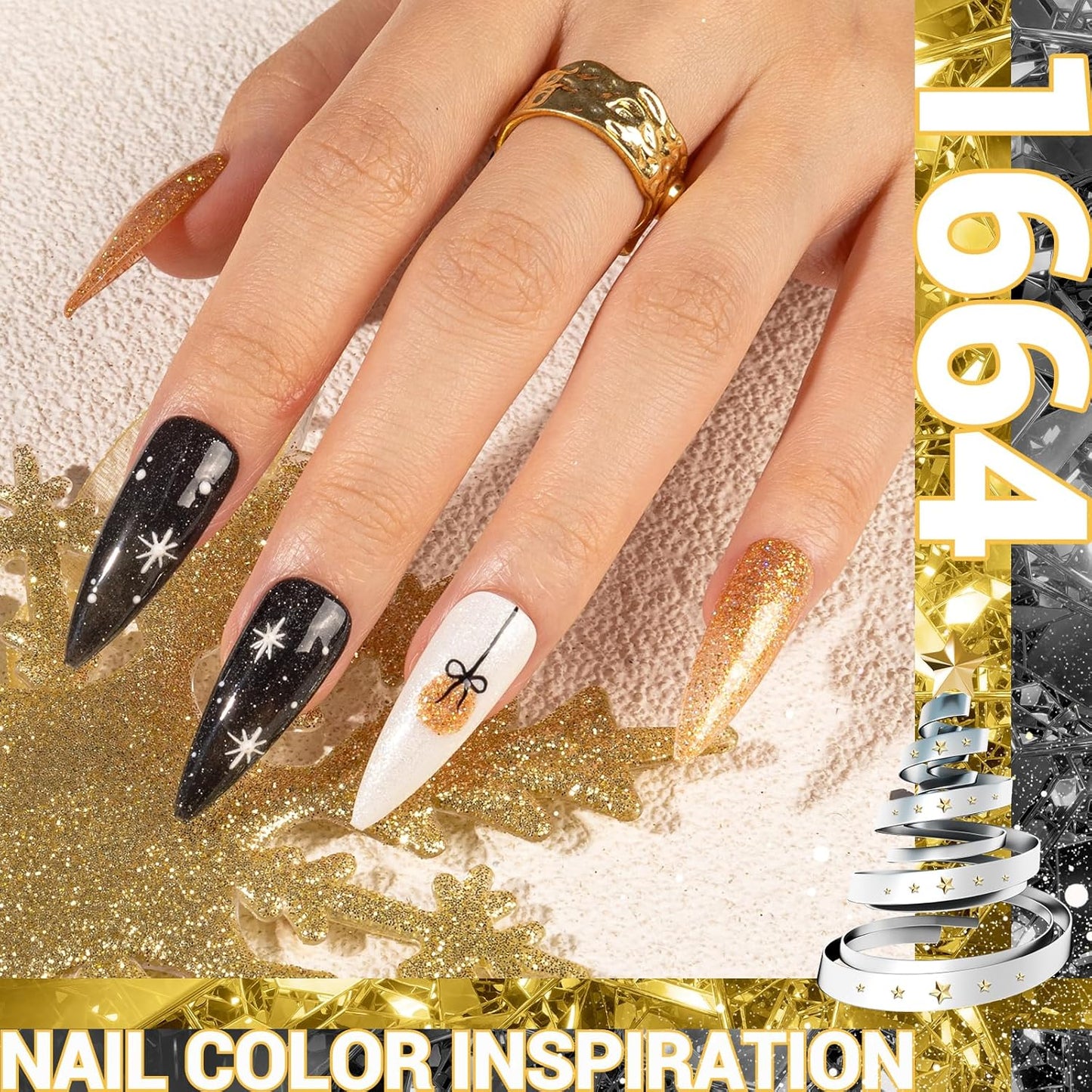 MelodySusie Gold Glitter Gel Nail Polish,0.5 Fl Oz Soak Off UV LED Sparkle Gold Reflective Gel Polish Gift for Women Nail Art Manicure Salon DIY Nail Design Decoration at Home-A1060