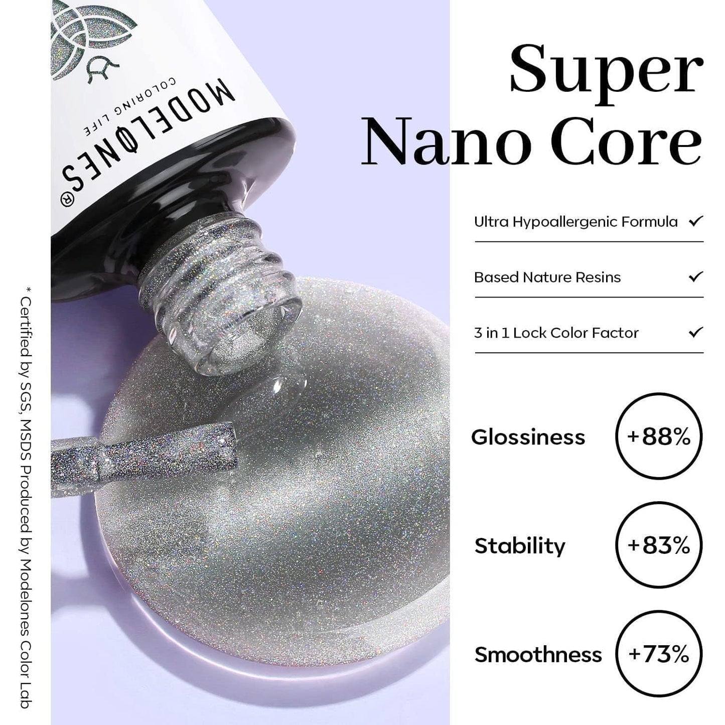 modelones Cat Eye Rainbow Gel Nail Polish Silver Glitter Holographic Glass 9D Cat Eye Gel Polish with Magnet Stick Soak Off U V Nail Lamp Summer Nail Art Top Coat Manicure Salon DIY Home 15 ML