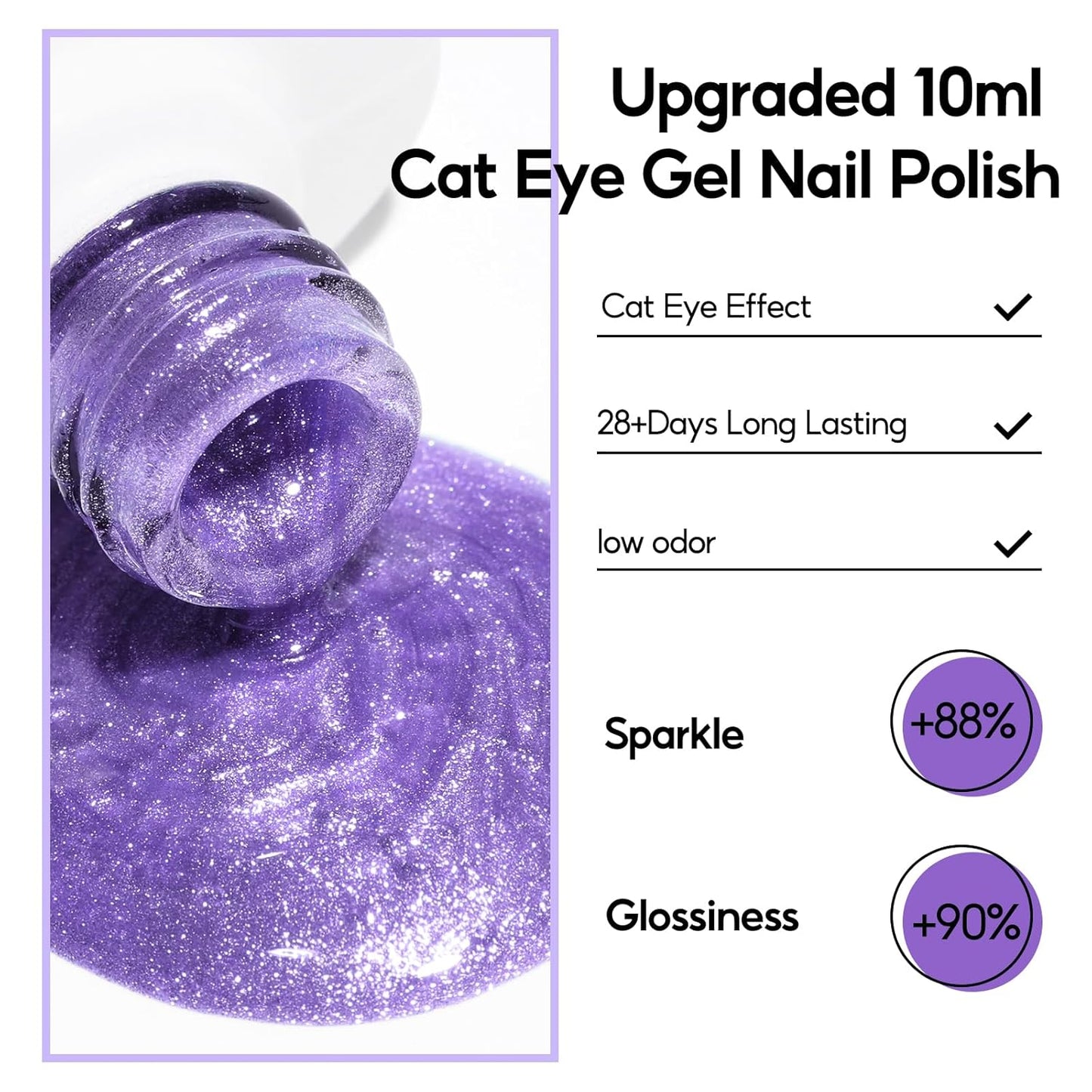 PEACECOLOR Cat Eye Gel Nail Polish Set, Blue Green Purple Red Neon 6 Colors Magnetic Jelly Gel Polish Colors Women Home Salon DIY Nail Art Design