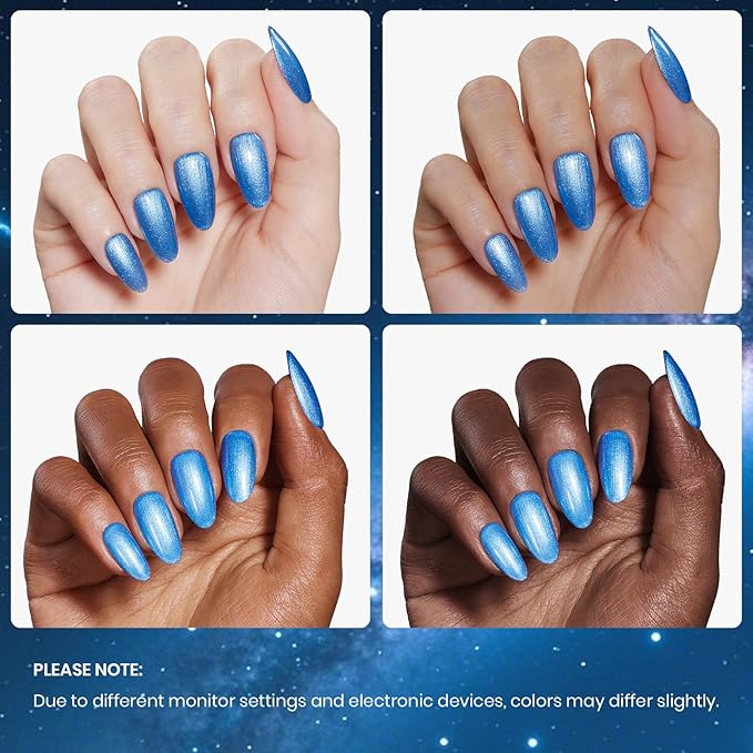 Beetles Pearl Gel Nail Polish - 15ml Blue Nail Polish Drawing Swirl Shell Thread Effect Dark Blue Gel Polish Soak Off UV & LED Cured Long-Lasting Manicure Gift for women