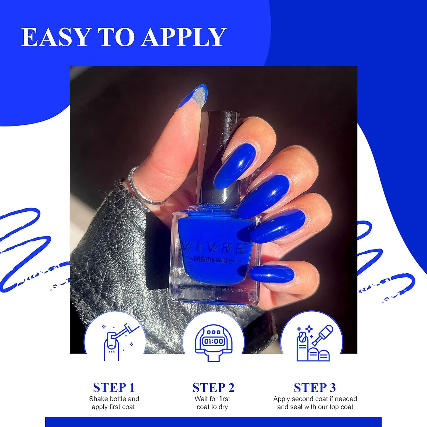 VIVRE Cosmetics Quick Dry Shiny Halal Nail Polish - Long Lasting, Breathable & Water Permeable - It's Electric