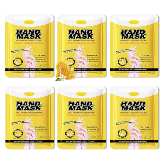 6 Pairs Hand Mask for Dry Cracked Hands,Nourishing Moisturizing Gloves,Hands Moisturizer for Deep Moisturizing,Silky Smooth Moisturizing Gloves,Hand Care Mask Set(E)