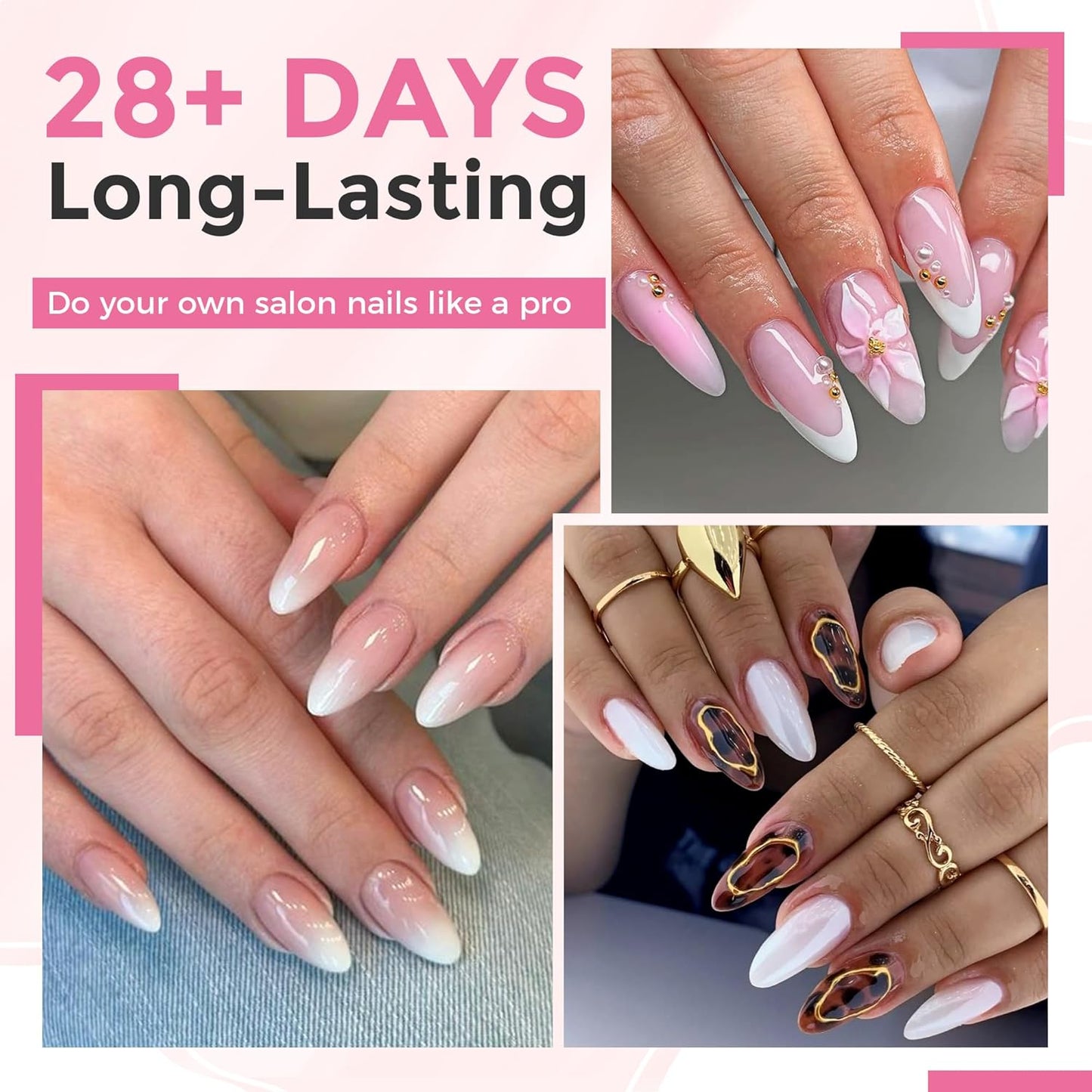 Almond Nail Tips, 504PCS Pre Etched Half Cover Fake Nails Tips, 12 Sizes Medium Almond Shape Clear Soft Natural Acrylic Press On Gel Nail Extensions DIY Salon