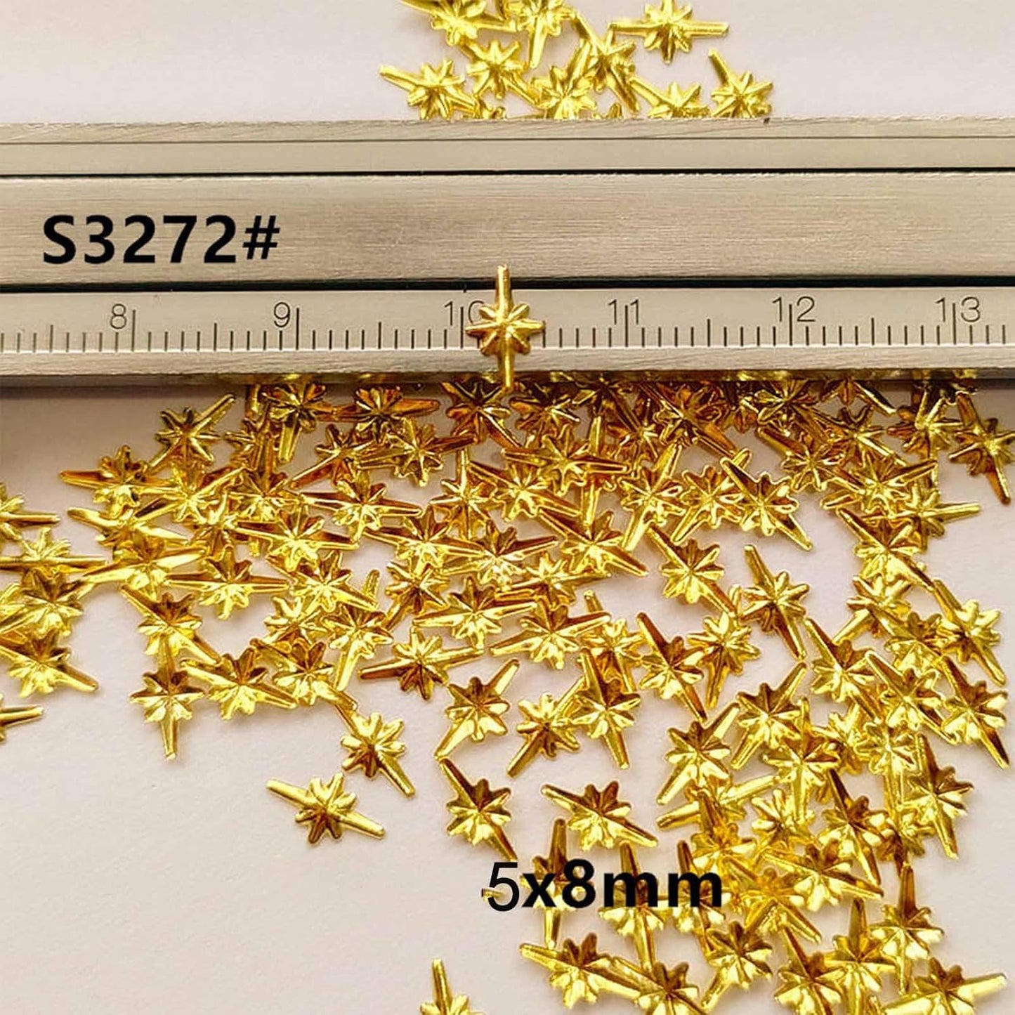 1000Pcs Mini Star Nail Art Charms Cute 3D Alloy Gold Star Nail Charms Metallic Retro Gold Cross Stars Nail Gems Nail Jewelry Nail Diamonds for Women Girls Acrylic Nails DIY Nail Art Decor