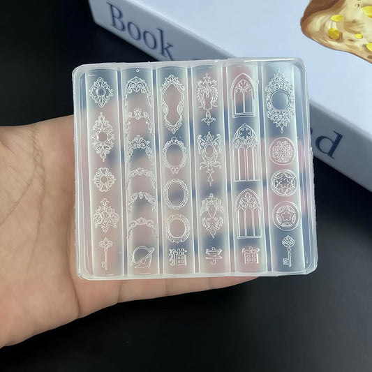 Nail Art Molds Kit - Cathedral Window & Patterned Key Designs DIY Gemstone Resin Embossed Nails Personalized Handmade Manicure Tools
