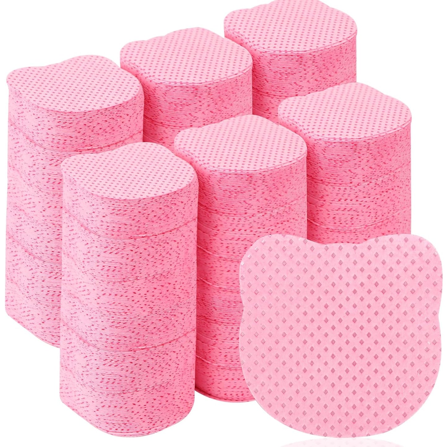Lint Free Nail Wipes 1200PCS Cute Bear Head Shape Non-Woven Nail Polish Remover Wipes No Lint Cleaning Wipes Pink Soft Nail Wipes Nail Stuff Dry Pads For Nail Art & Eyelash Extension
