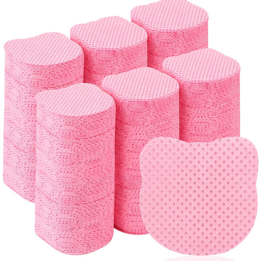 Lint Free Nail Wipes 1200PCS Cute Bear Head Shape Non-Woven Nail Polish Remover Wipes No Lint Cleaning Wipes Pink Soft Nail Wipes Nail Stuff Dry Pads For Nail Art & Eyelash Extension
