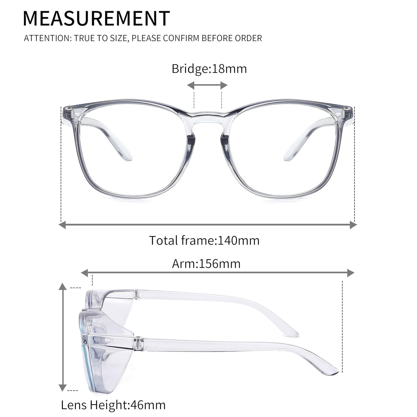 Alsenor Safety Glasses Anti Fog Goggles Protective Eyewear Blue Light Blocking Anti Dust UV Protection Glasses For Men Women (2 Pack(purple+Blue))