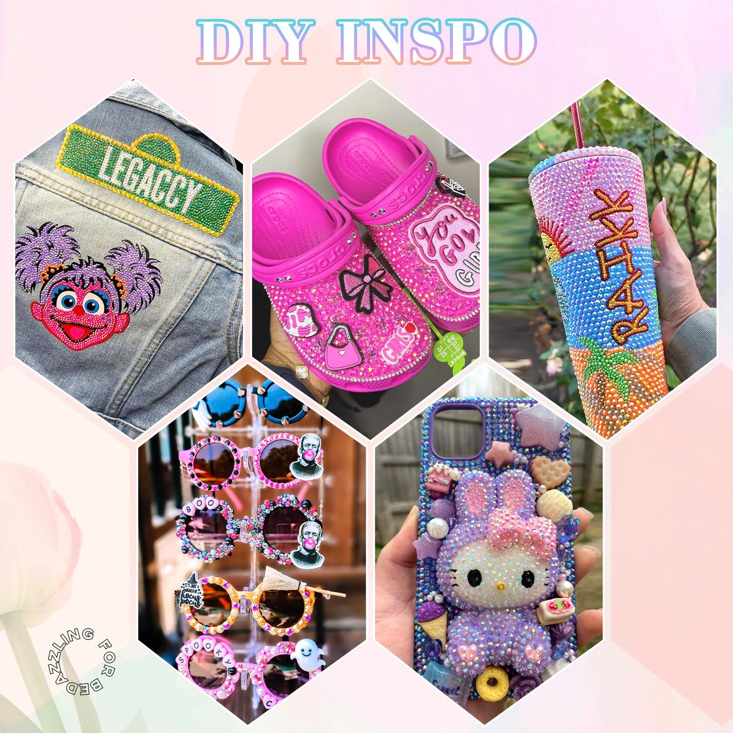 8000Pcs Resin Rhinestones with 3Pcs B7000 Jewelry Glue for Crafting, Multicolors 5mm Non Hotfix Flatback Gems, Bedazzling Crystal for DIY Crafts Clothing Tumblers Mugs Shoes Fabric Decor Nail Art