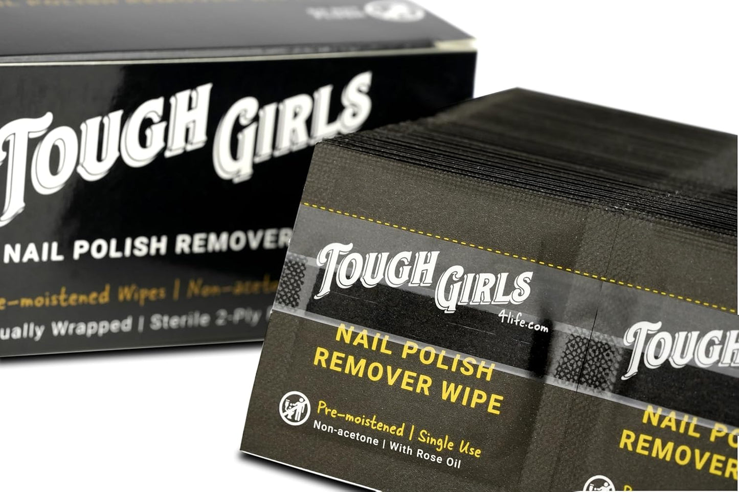 | Nail Polish Remover Wipes | 100% Non-Acetone | Secure Adhesive Strip | Rose Oil | Pre-moistened 2-Ply (800 Pack)