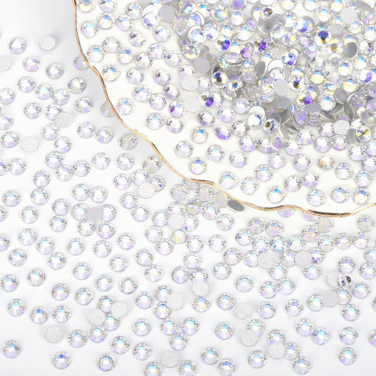 10000PCS Moonlight Rhinestones Bulk, Flat Back Crystal Glass Stone Round Gems,SS10, 2.7-2.9mm