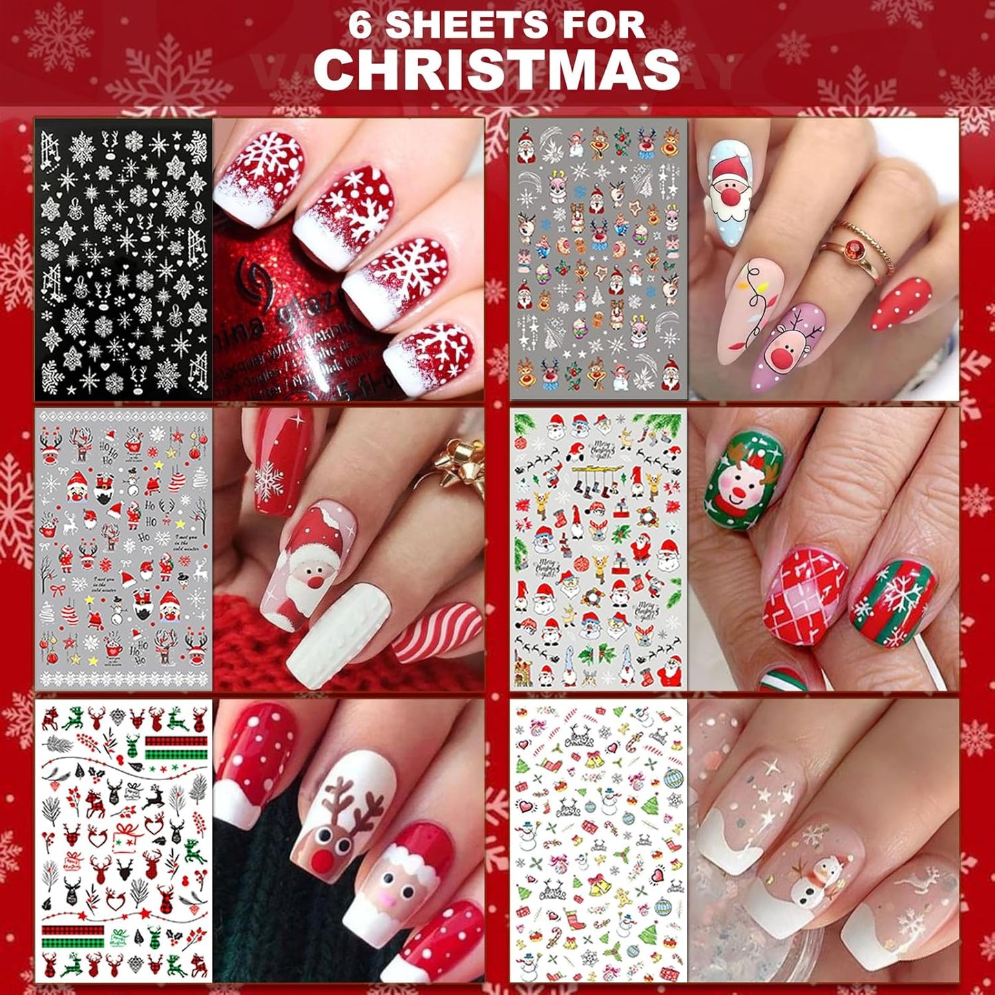 30 Sheets All Holiday Nail Art Stickers, Variety Pack Seasonal Nail Decals for All Year, Self-Adhesive Pegatinas Uñas St. Patrick's Independence Day Halloween Fall Christmas Heart Design