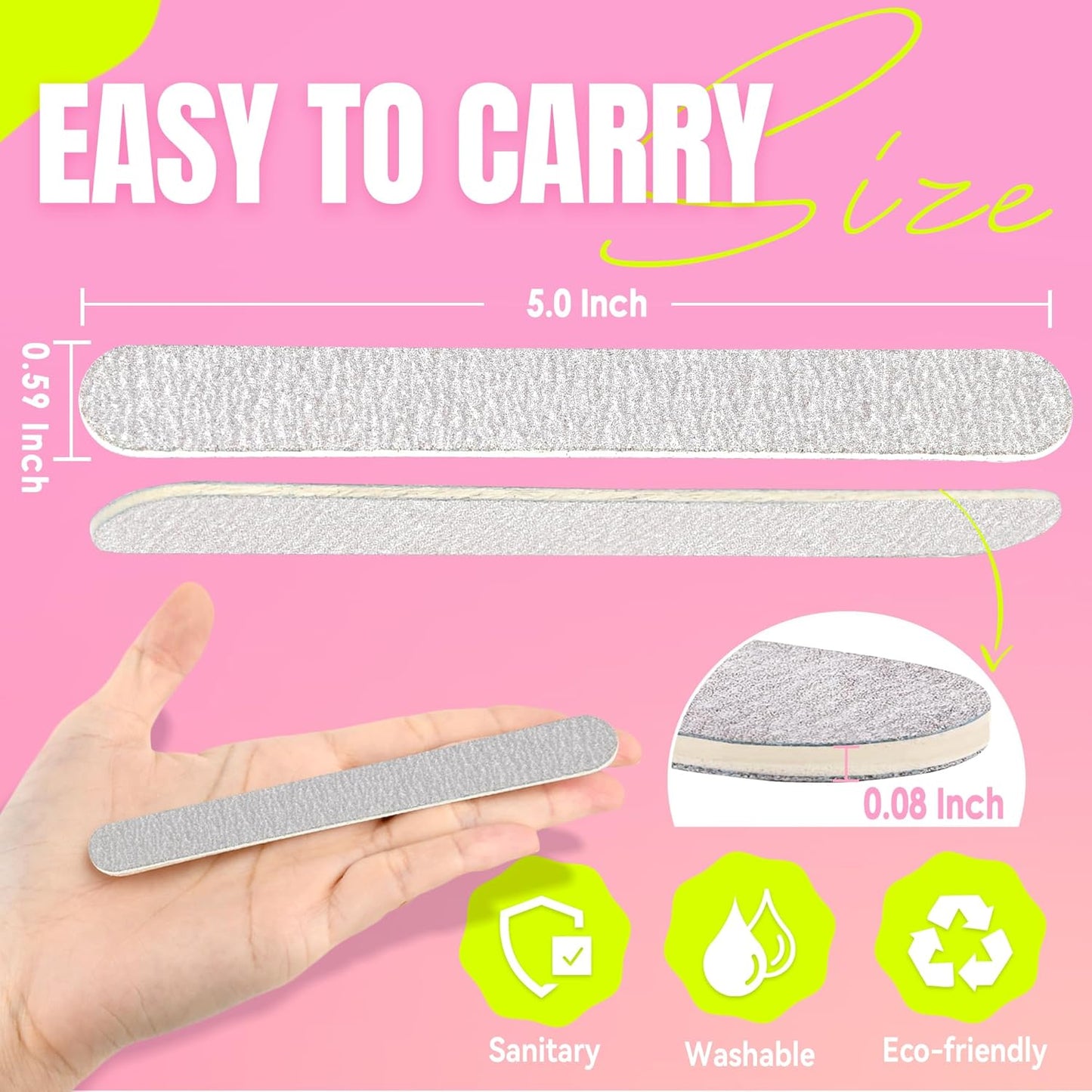 Disposable Zebra Nail Files 80/80 Grit 5 Inch Double Sided Emery Boards for Acrylic Nails Toenails Professional Manicure Pedicure Tools 50Pcs (Pack of 2)