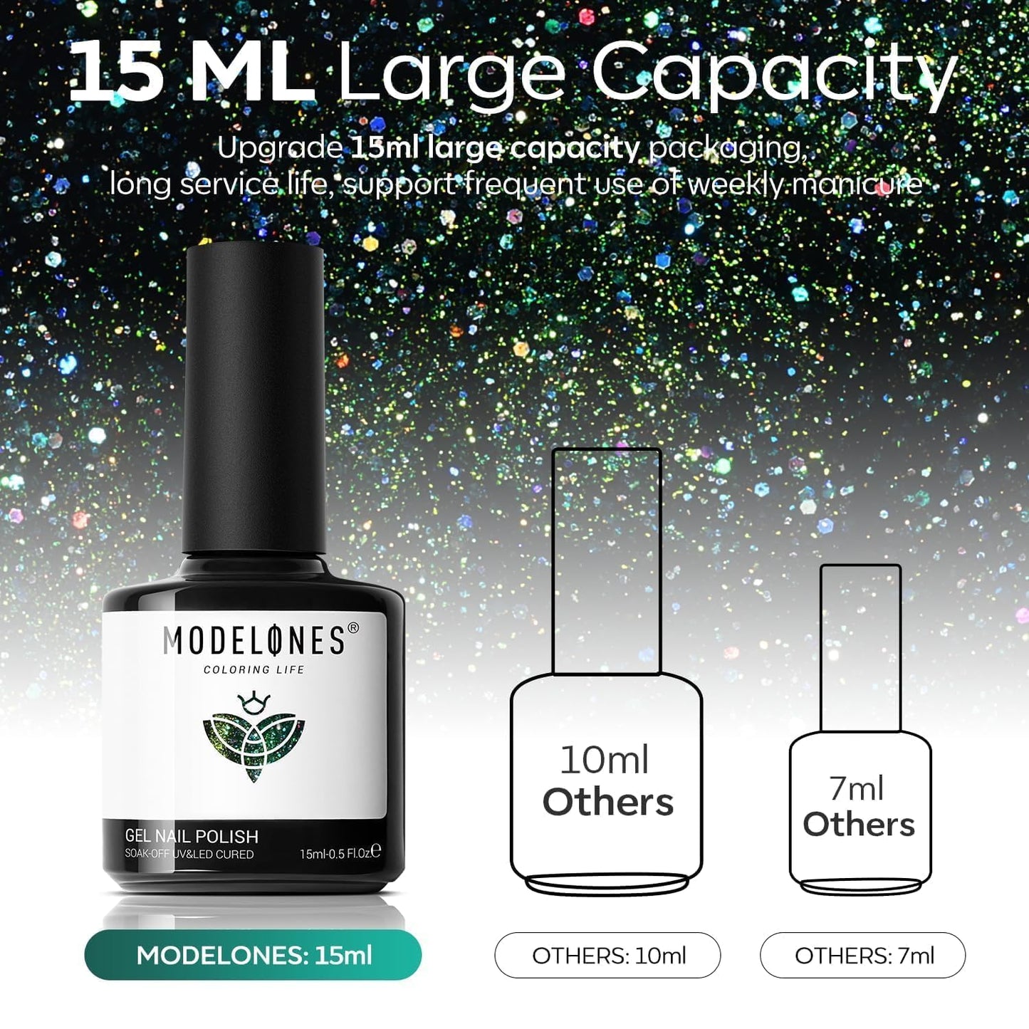 modelones Cat Eye Gel Nail Polish,15 ML Green Gel Nail Polish Sparkle Reflective Shimmer Glitter Green Polish 9D with Magnet Soak Off LED Spring Top Coat Nail Art DIY Salon