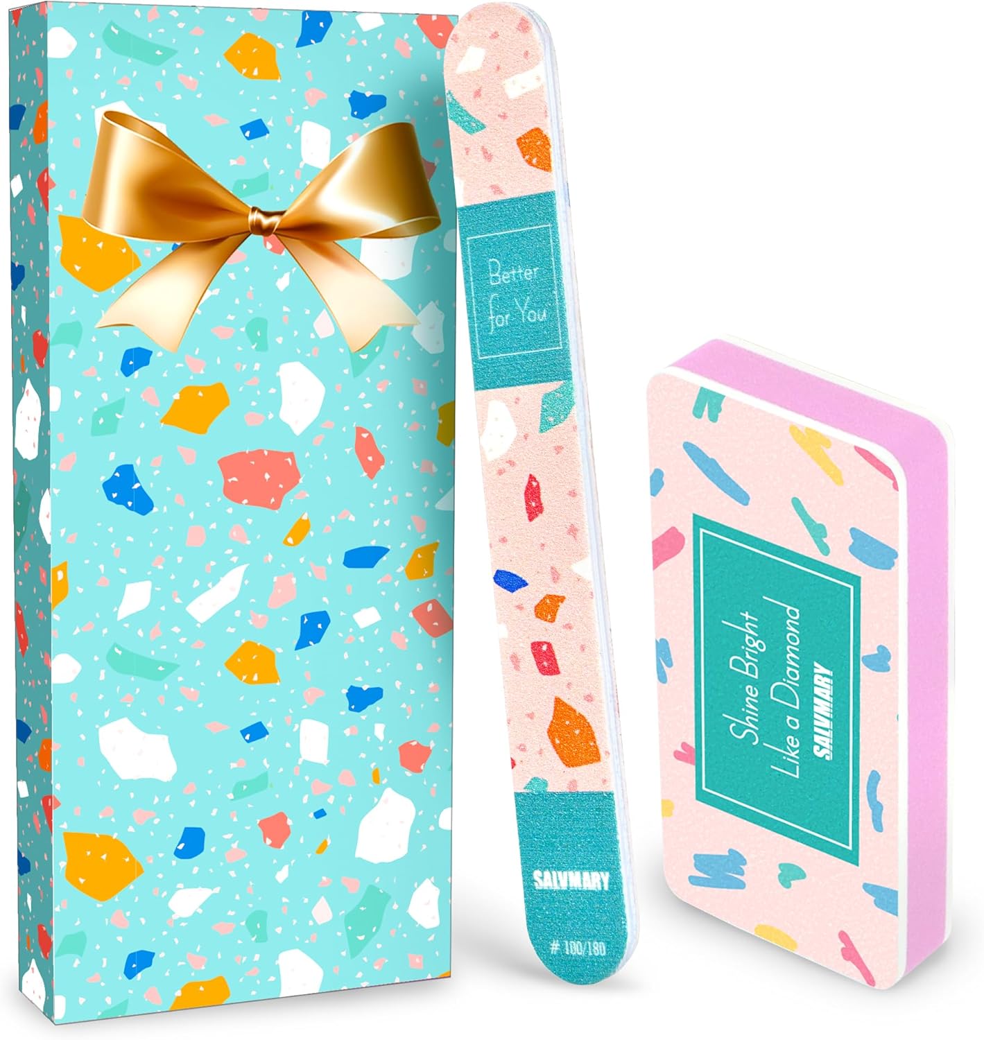 Nail File and Buffer Set - Gifts for Women - Ultimate Shine Nail Buffing Block Shiner Polisher with Professional 100/180 Grit Nail Files Emery Boards Manicure Tools for Natural Acrylic Nails