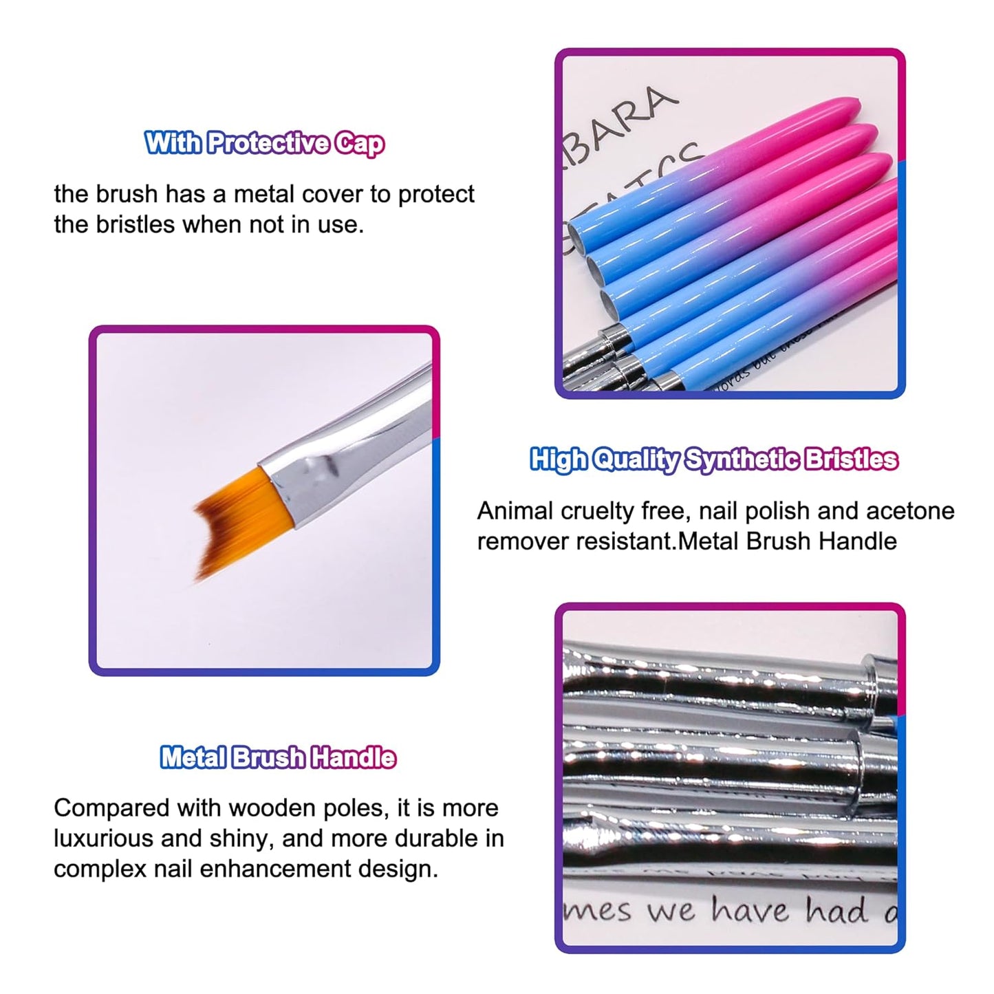 SILPECWEE 1pc French Nail Brush - Acrylic Nail Art Brushes & Polish Brush for French Tip Manicure