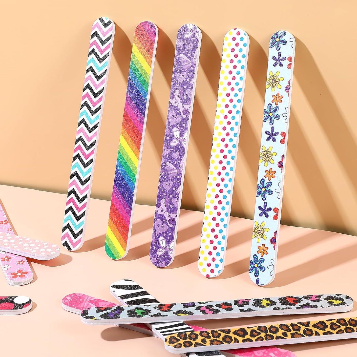 12PCS Professional Nail Files Double Sided 100 180 Grit Emery Boards Colorful Manicure Pedicure Tools for Natural Acrylic Nails Reusable Washable Nail Buffing Shaping Smoothing Filer