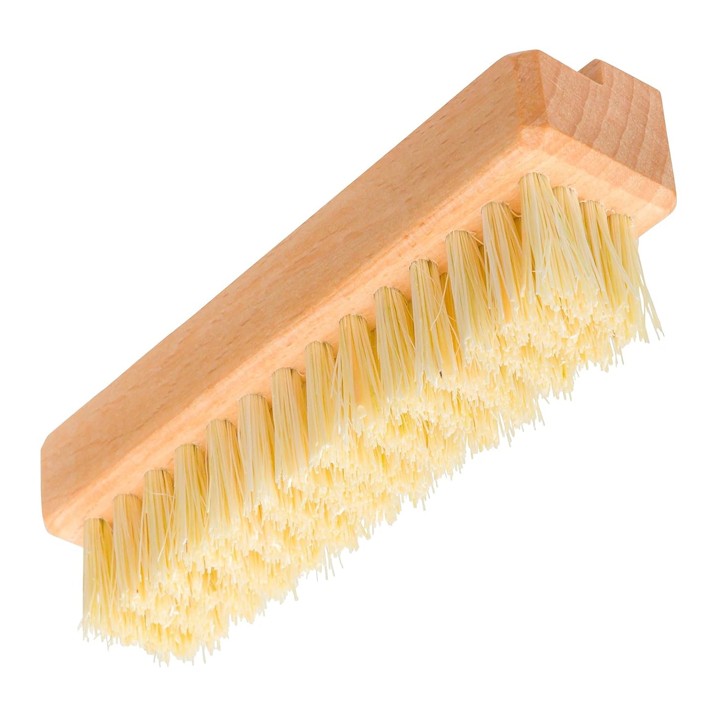 Redecker Natural Tampico Fiber Nail Brush with Oiled Beechwood Handle, Double-sided Design with Angled Bristles, 3-1/2-Inches