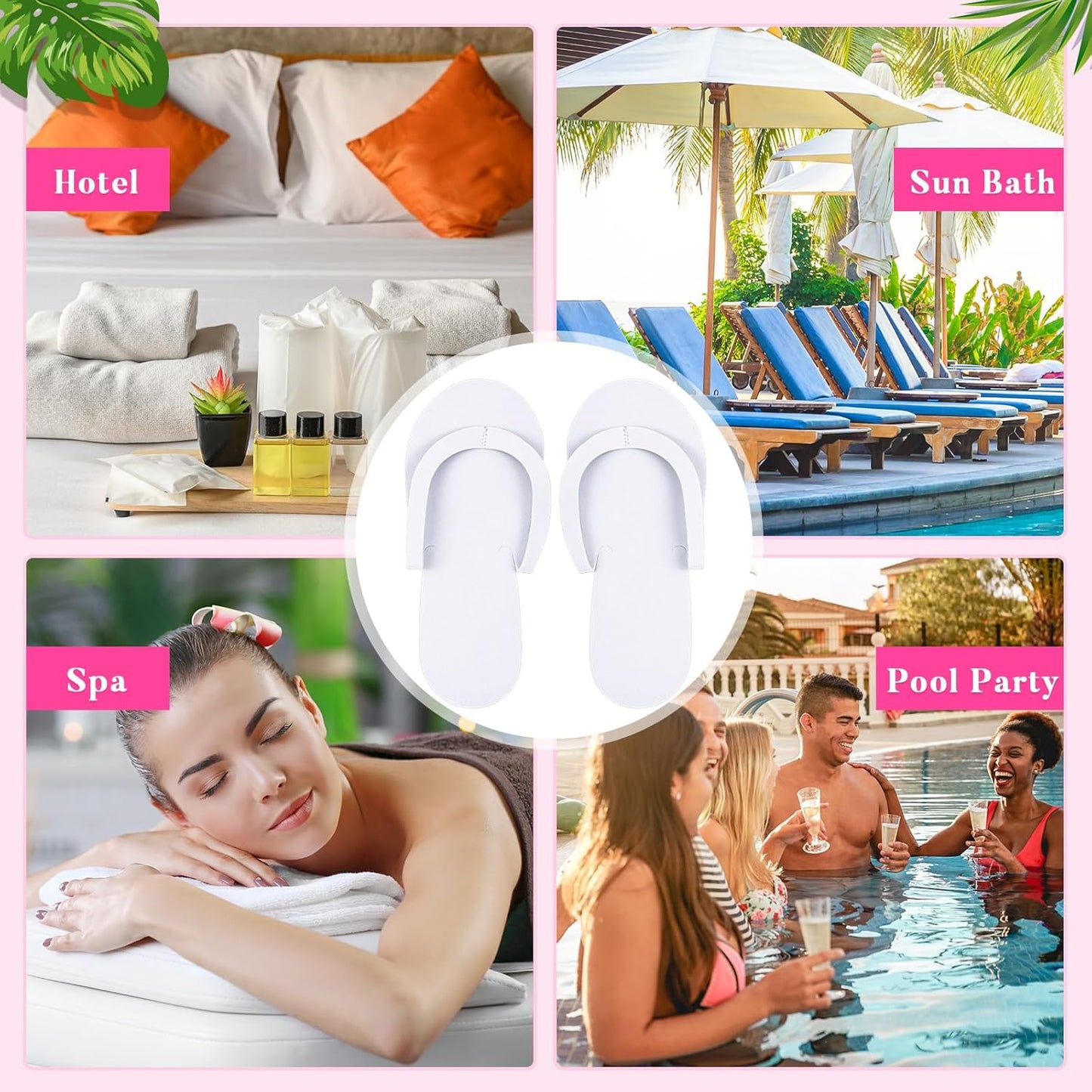300 Pairs Disposable Pedicure Slippers and Toe Separators Kit Include 80 Disposable Foam Pedicure Flip Flops 220 Pairs Toe Separators for Women Nail Spa