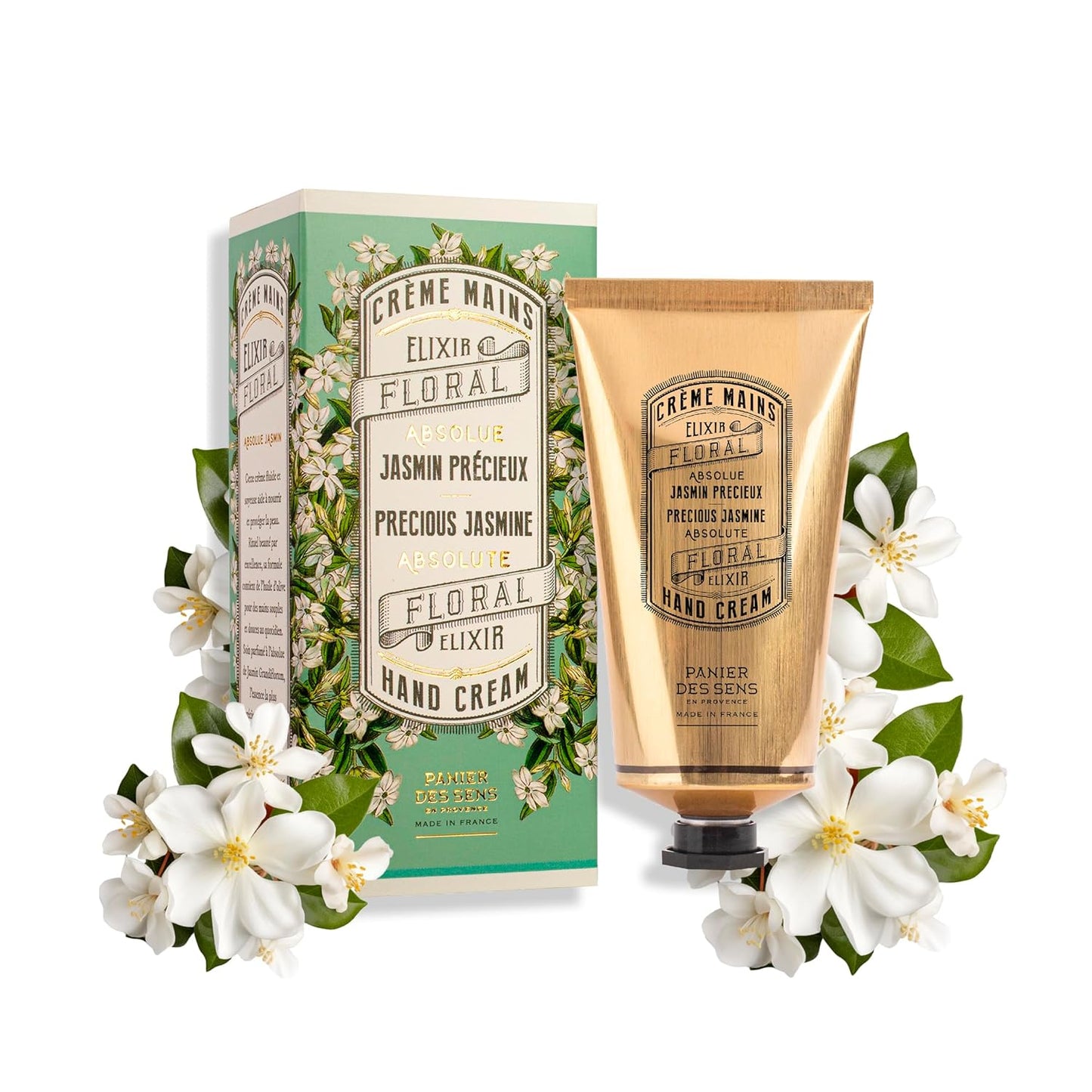 Panier des Sens Jasmin Hand Cream - Nourishing Shea Butter Hand Cream for Dry Cracked Hands 97% Natural Ingredients - Dermatologically Tested Hand Lotion for Woman Made in France, 2.5 fl oz