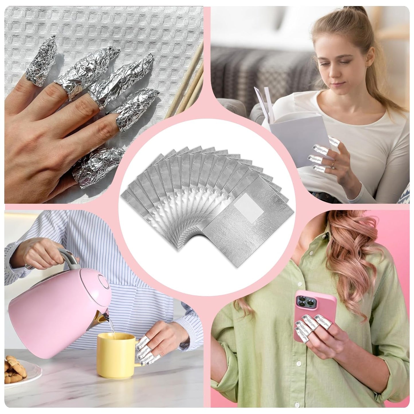 200 Pcs Nail Polish Remover Gel Nail Foil Wraps Soak Off Foils Cotton Pads Gel Polish Remover Soak Off Foils Finger Nail Polish Remover for Soak off Gel Polish Removing