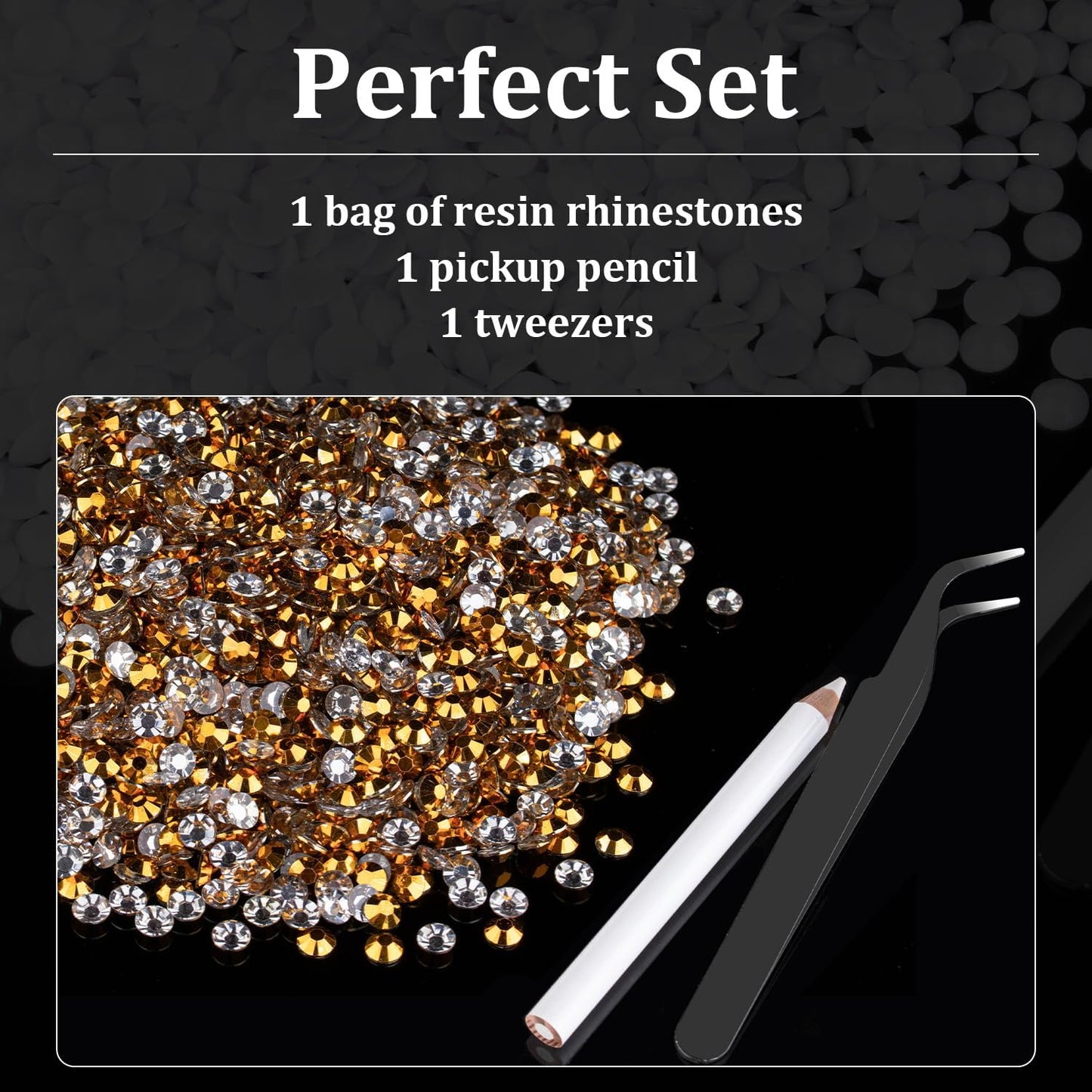 2000pcs 6mm Resin Rhinestones Bulk, Mineral Gold Flatback Round Jelly Rhinestones Bedazzling Non Hotfix Crystal Gems Large Quantity Wholesale for DIY Crafts Clothes Tumblers Face Makeup Manicure