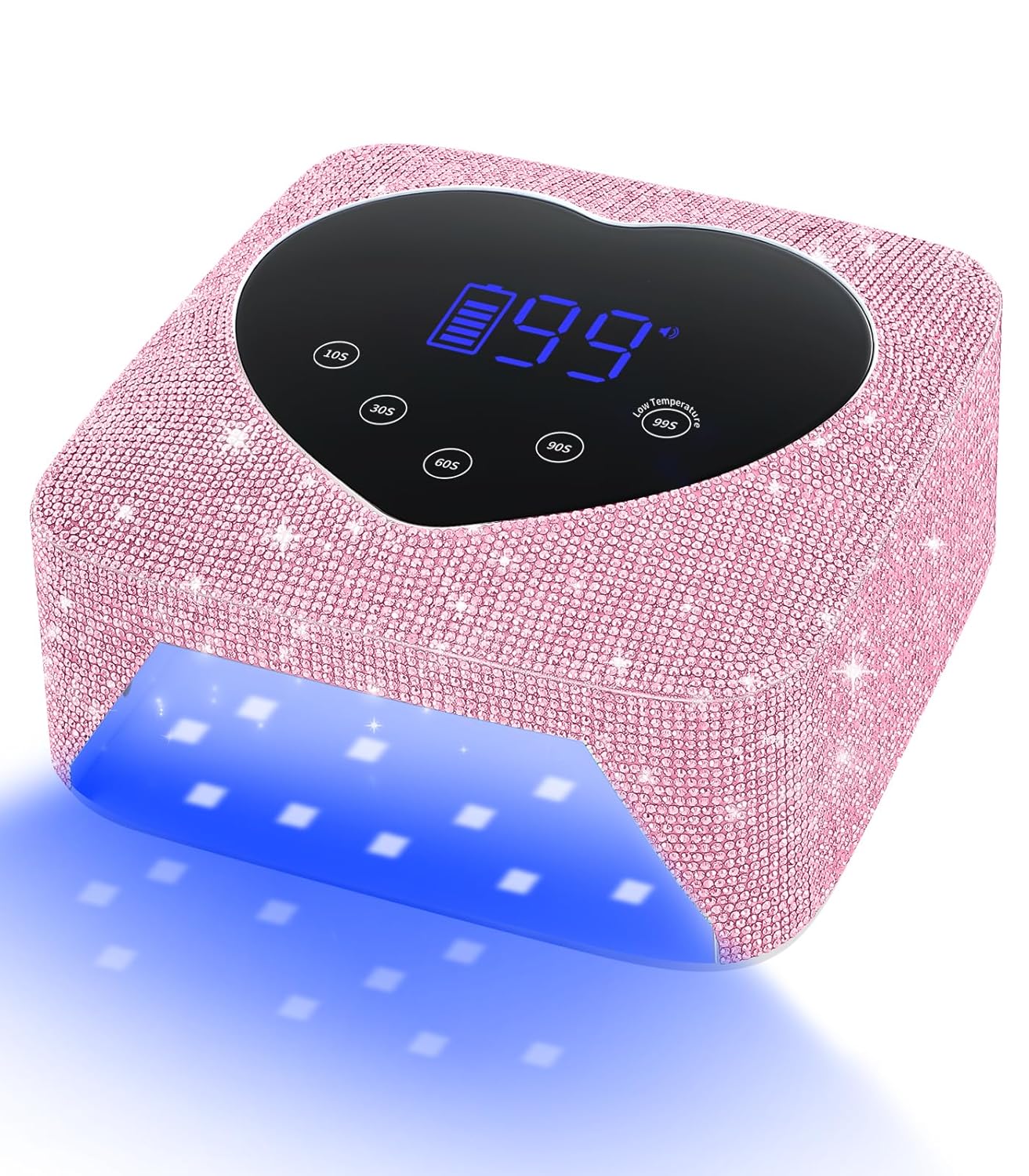 UV Light for Nails, 74W Cordless Rechargeable UV Nail Lamp, Fast Nails Dryer Curing Lamp for Salon & Home, Gel Nail Polish UV Light with 5 Timer Setting, Touch Control & Auto Sensor