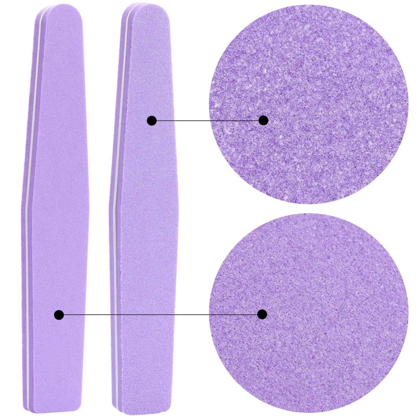20Pcs Nail Block Buffer Files Sponge Washable Double Sided 100/180 Sanding Buffing File(Purple)