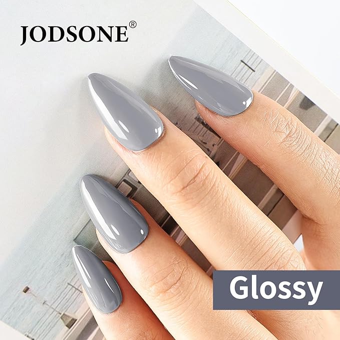JODSONE Light Grey Gel Nail Polish 10ml Soak Off Nail Polish Grey Nail Color Salon Quality Long-Lasting Vegan & Cruelty-Free Low Odor Need U V Lamp Curing