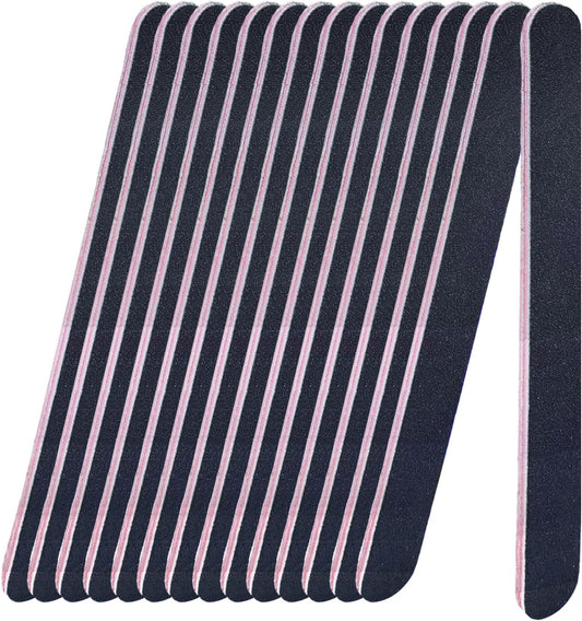 Nail Files Bulk, 15 Pack 7 Inches Disposable 100/180 Grit Double Sided Emery Boards Manicure Pedicure Tools(15)