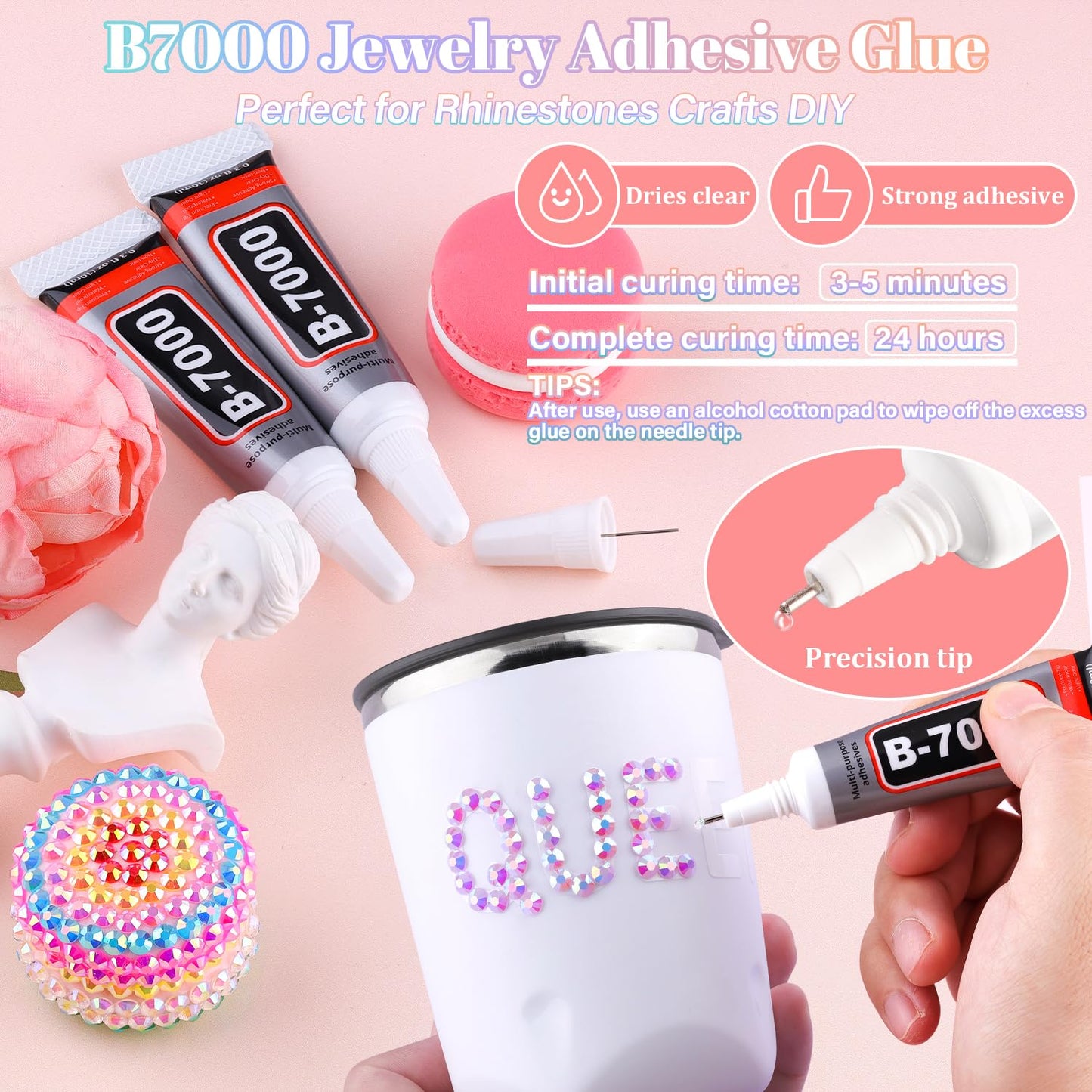 30000Pcs Resin Rhinestones for Bedazzling with B7000 Jewelry Glue, Lavender Purple AB Flatback Gems Rhinestones for Crafting, Clothing Tumblers Mugs Shoes Fabric Decor Nail Art