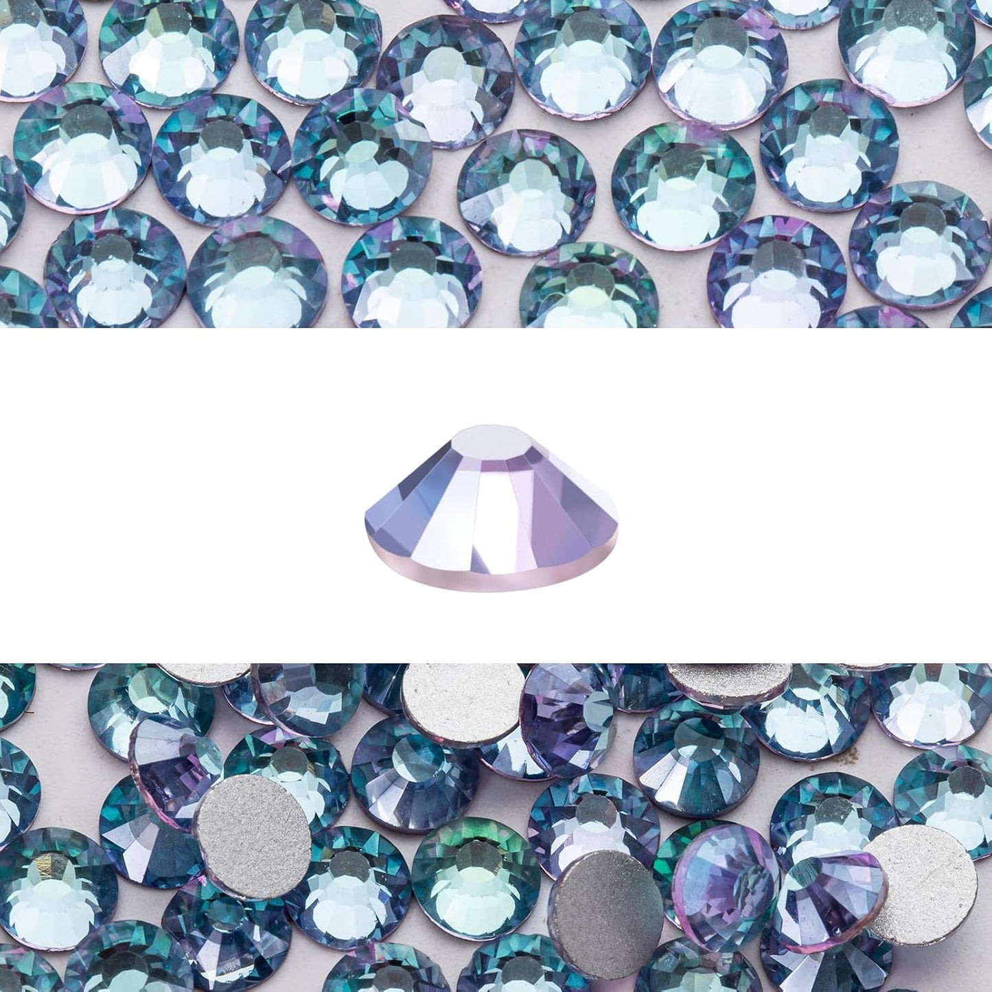 Novani 3000 Pieces Flatback Rhinestones Glass Round Gems Teal Volcano Crystals for Nail Art DIY Crafts Clothes Shoes,SS6,1.9-2.0mm