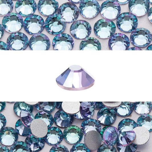 Novani 3000 Pieces Flatback Rhinestones Glass Round Gems Teal Volcano Crystals for Nail Art DIY Crafts Clothes Shoes,SS6,1.9-2.0mm