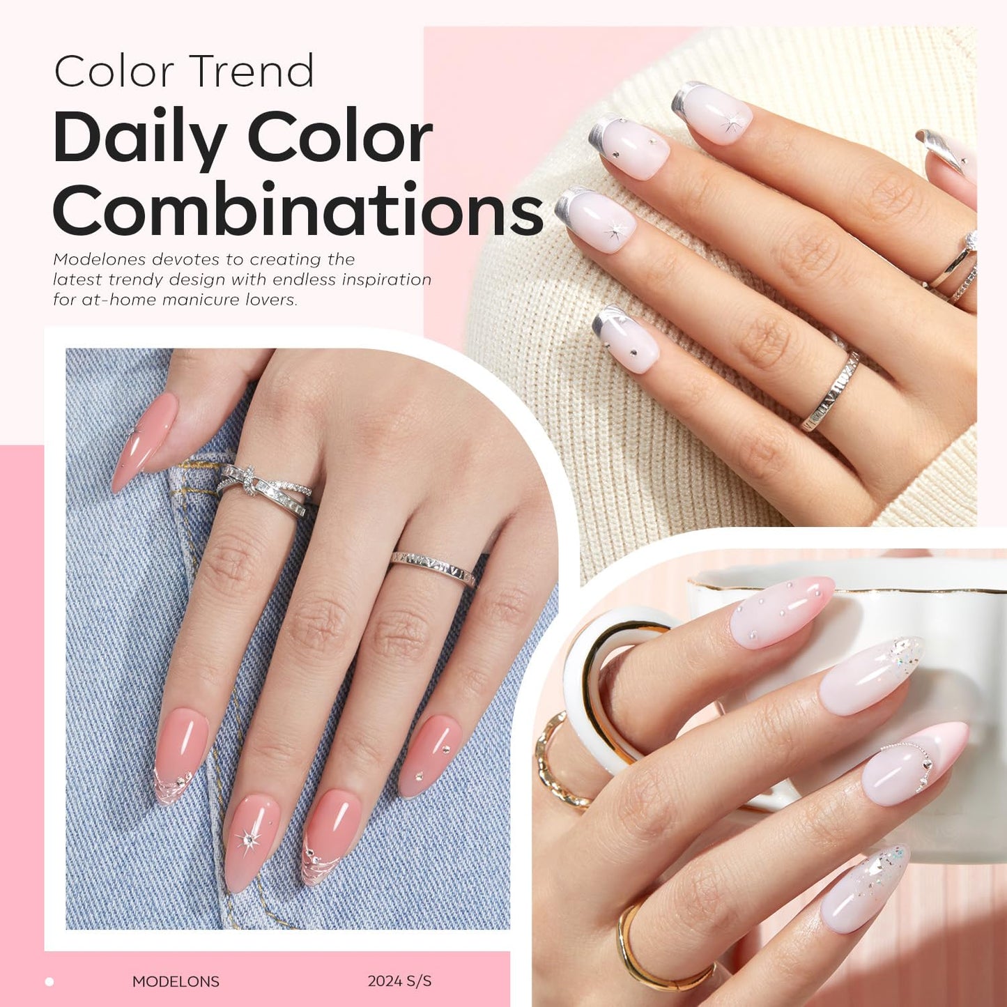 modelones Builder Nail Gel, 2 Pcs Cover Nude and Rose Pink Gel Builder for Thickening Apex Building 8-in-One Rubber Color Base Polish Strengthener Extension LED Lamp Cured 10 ml DIY Home Salon