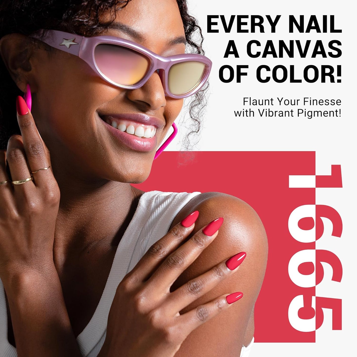 MelodySusie Thick Bright Red Gel Nail Polish,0.5fl oz Soak Off UV LED Raspberry Red Gel Polish Christmas Gift for Women Nail Art Manicure Salon DIY Nail Design Decoration at Home-1665