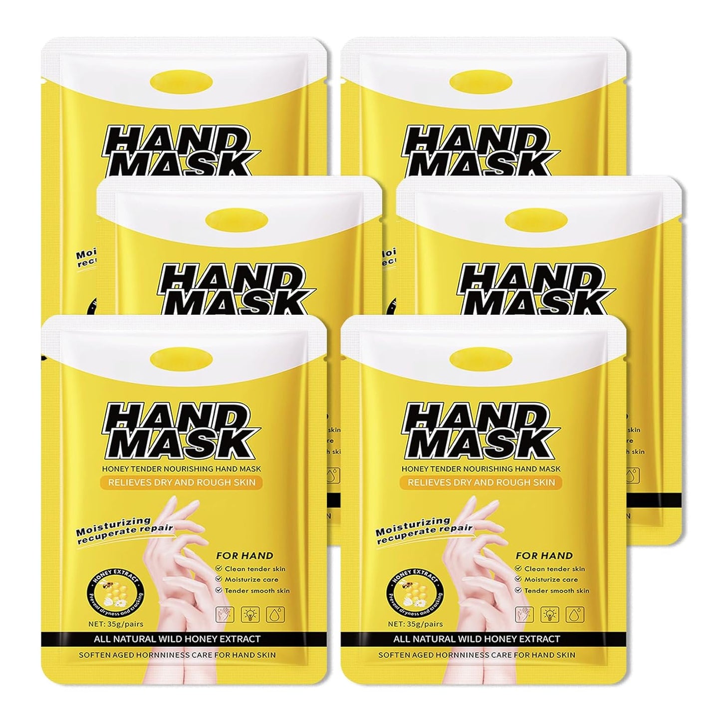 Hand Mask Moisturizing Gloves 6 Pack,Hydrating Hand Mask for Women,Soft Gloves for Dry Cracked Skin K