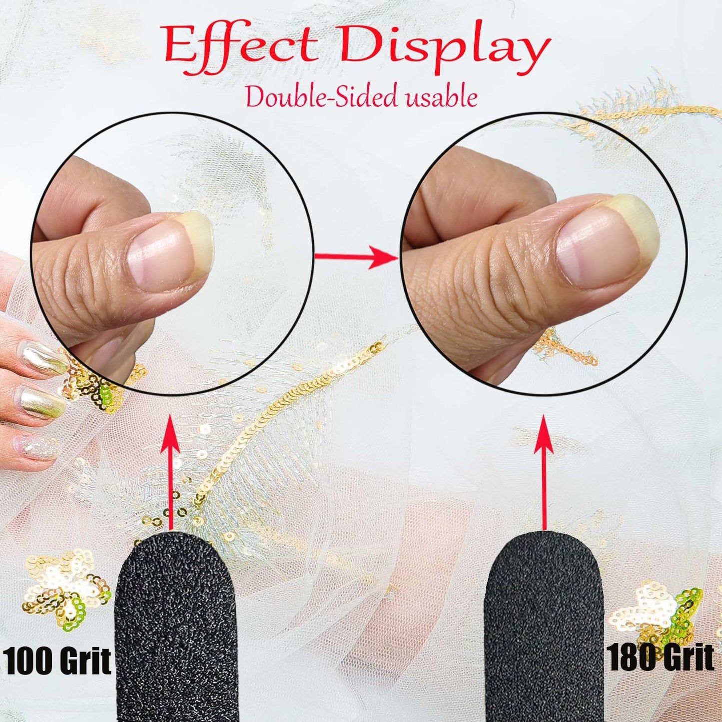 Nail Files Bulk, 15 Pack 7 Inches Disposable 100/180 Grit Double Sided Emery Boards Manicure Pedicure Tools(15)