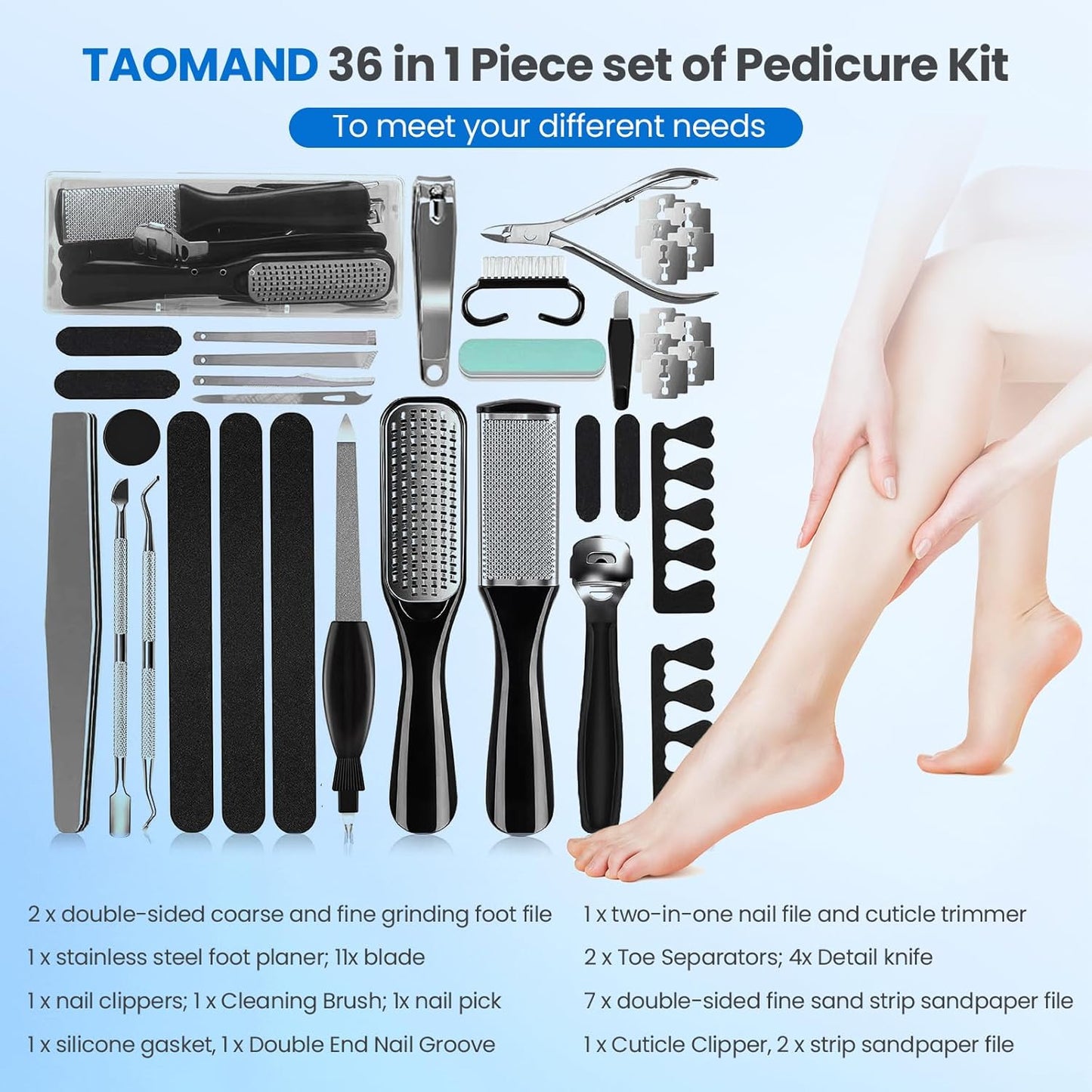 Electric Foot Callus Remover with 36 in 1 Pedicure Kit | Adjustable Speed | Mini Portable | 60 Pcs Sandpaper Discs | Professional Electric Callus Remover for Feet for Dead Skin and Calluses