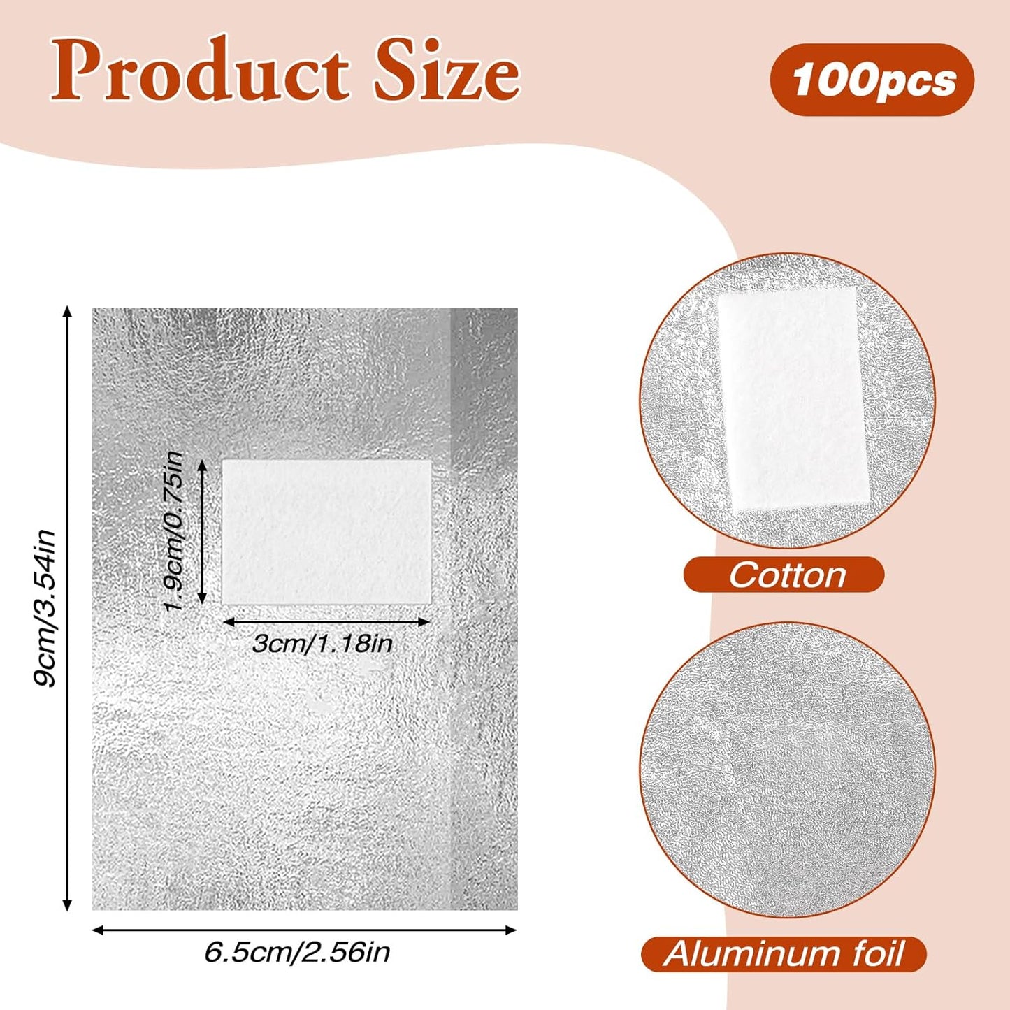 100 Pcs Foil Nail Wraps Nail Polish Remover Soak Off Foils Cotton Pads Gel Polish Remover with Pre-attached Lint Free Pad Gel Nail Polish Remover Wraps for Removing Nail Polish
