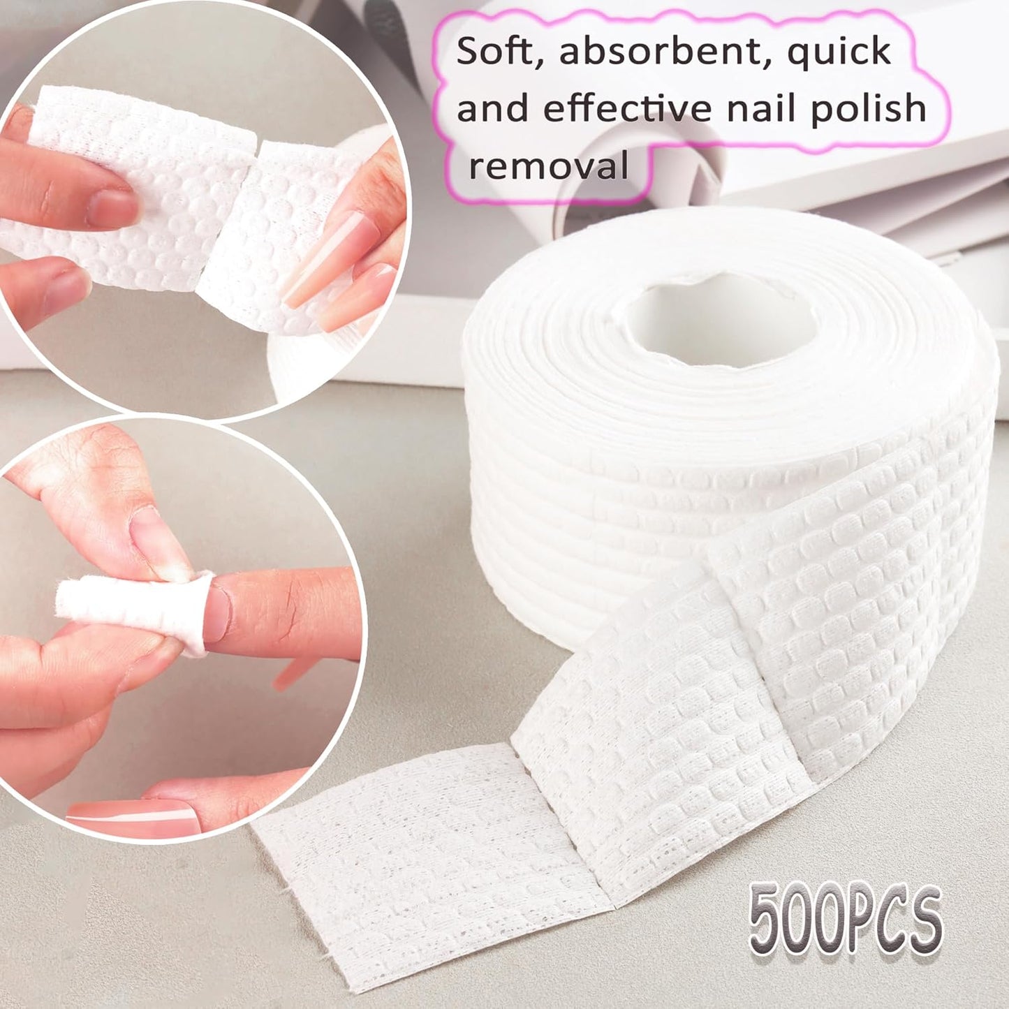 Nail Polish Remover Pump Alcohol Dispenser Push Down Pump Dispenser 500Pcs Lint Free Nail Wipes Pump Bottles for Liquids Eye Makeup Remover Pump Push Down Empty Bottle 100ml