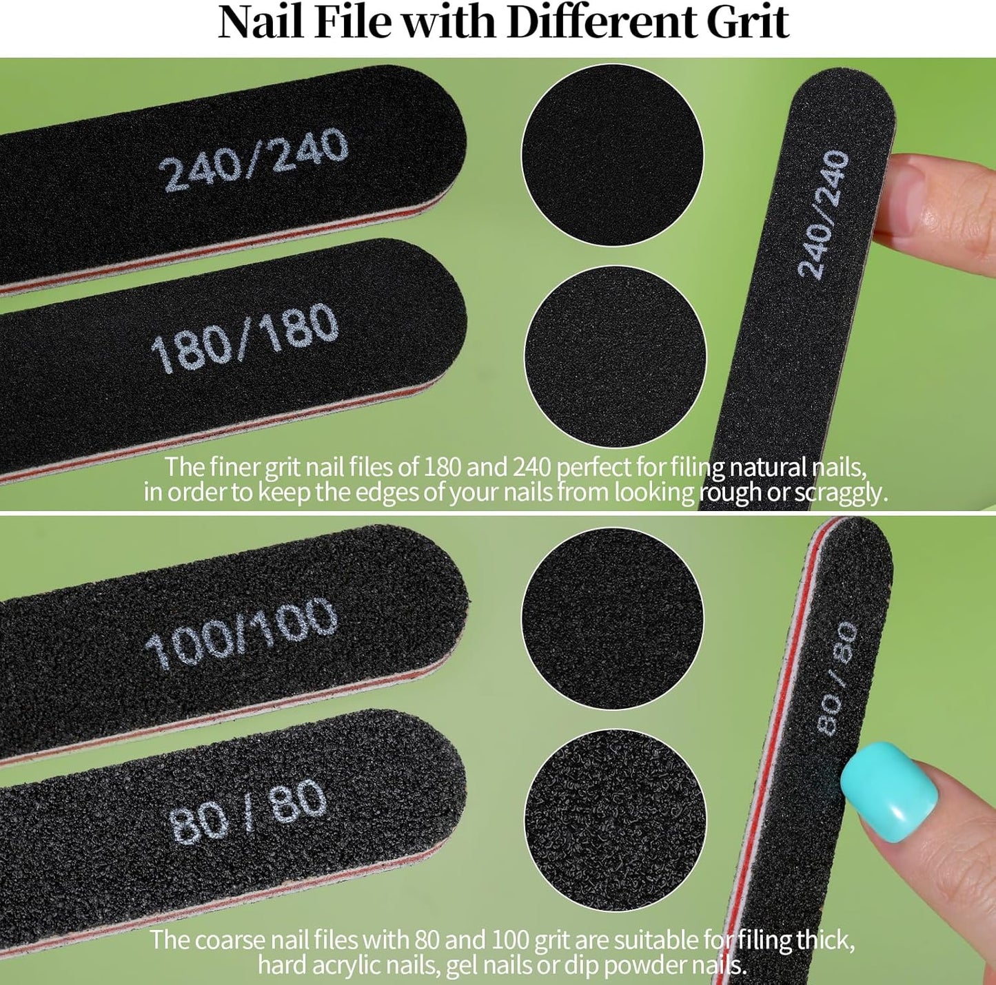 FANDAMEI Nail File Kit, Nail File, 15 PCS Emery Boards For Nails, Fingernail Files, Nail Files For Natural Nails, Nail Filer, Cuticle Trimmer, Cuticle Pusher, Manicure Tools, Nail Care Kit, Nail Tools