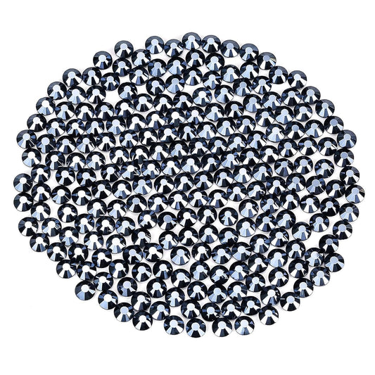 Novani Rhinestones Flatback Rhinestones Glass Gems Stones Jewels Round Gemstones Non-Hotfix Crystal for Crafts,SS20,1440 Pieces,Shiny Black